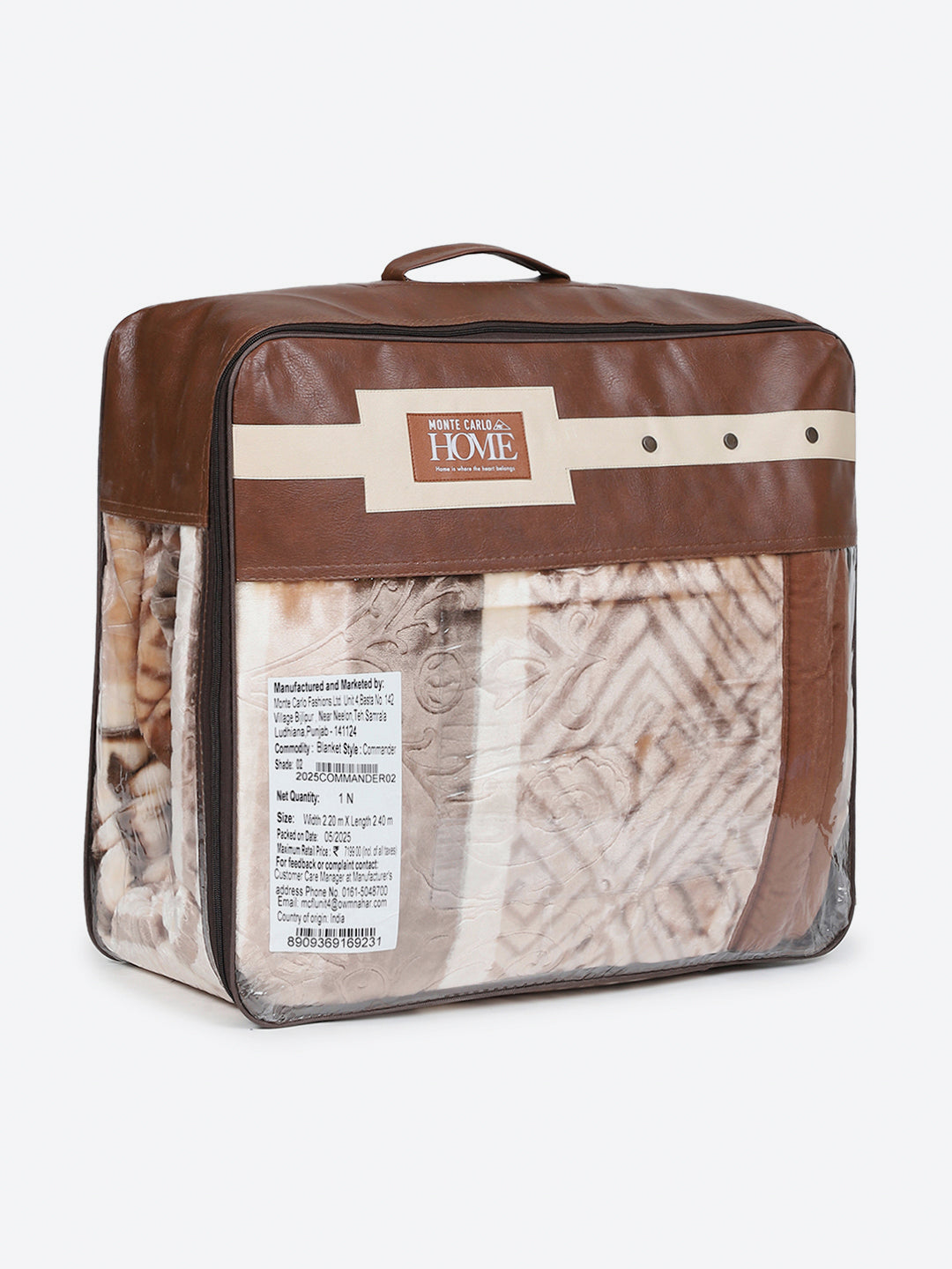 Printed Double Bed 2 Ply, 1136 GSM Embossed Blanket for Heavy Winter - (Commander)