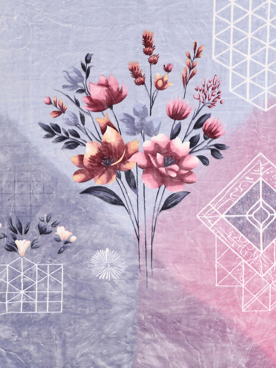 Printed Double Bed 2 Ply, 1136 GSM Embossed Blanket for Heavy Winter - (Commander)