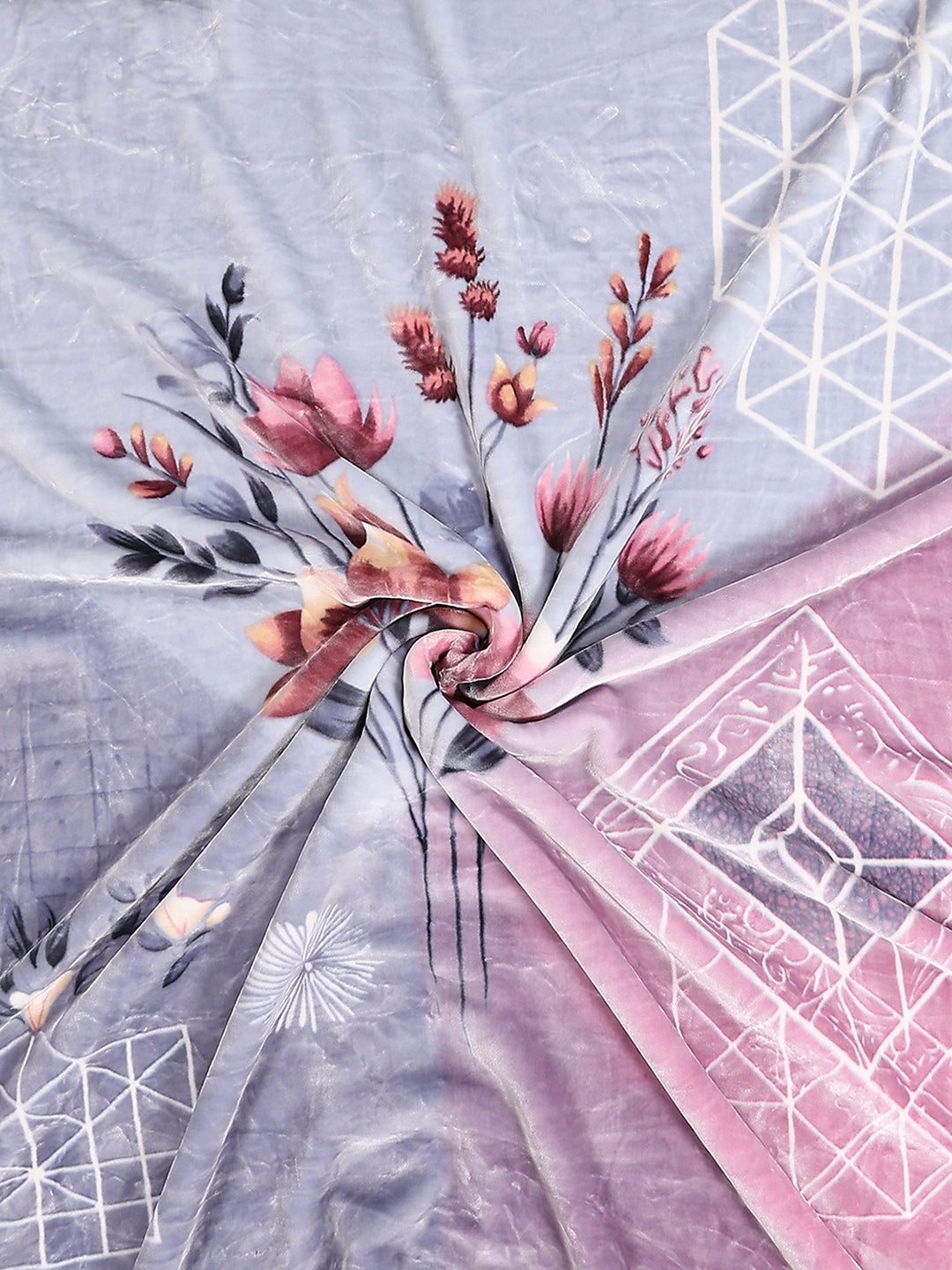 Printed Double Bed 2 Ply, 1136 GSM Embossed Blanket for Heavy Winter - (Commander)