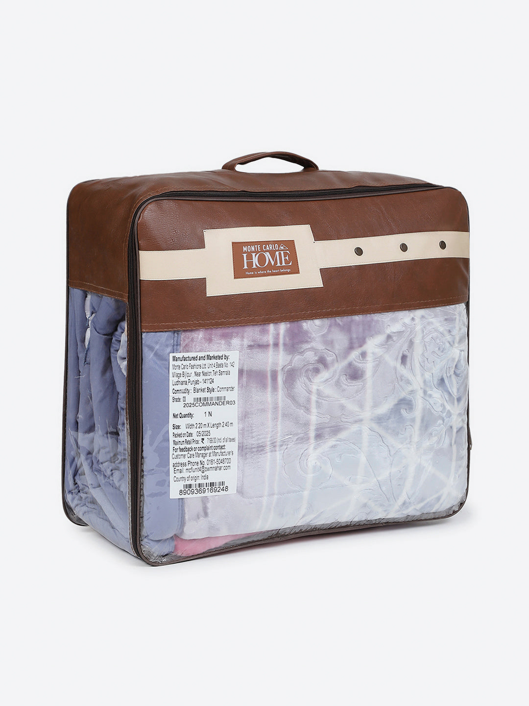 Printed Double Bed 2 Ply, 1136 GSM Embossed Blanket for Heavy Winter - (Commander)