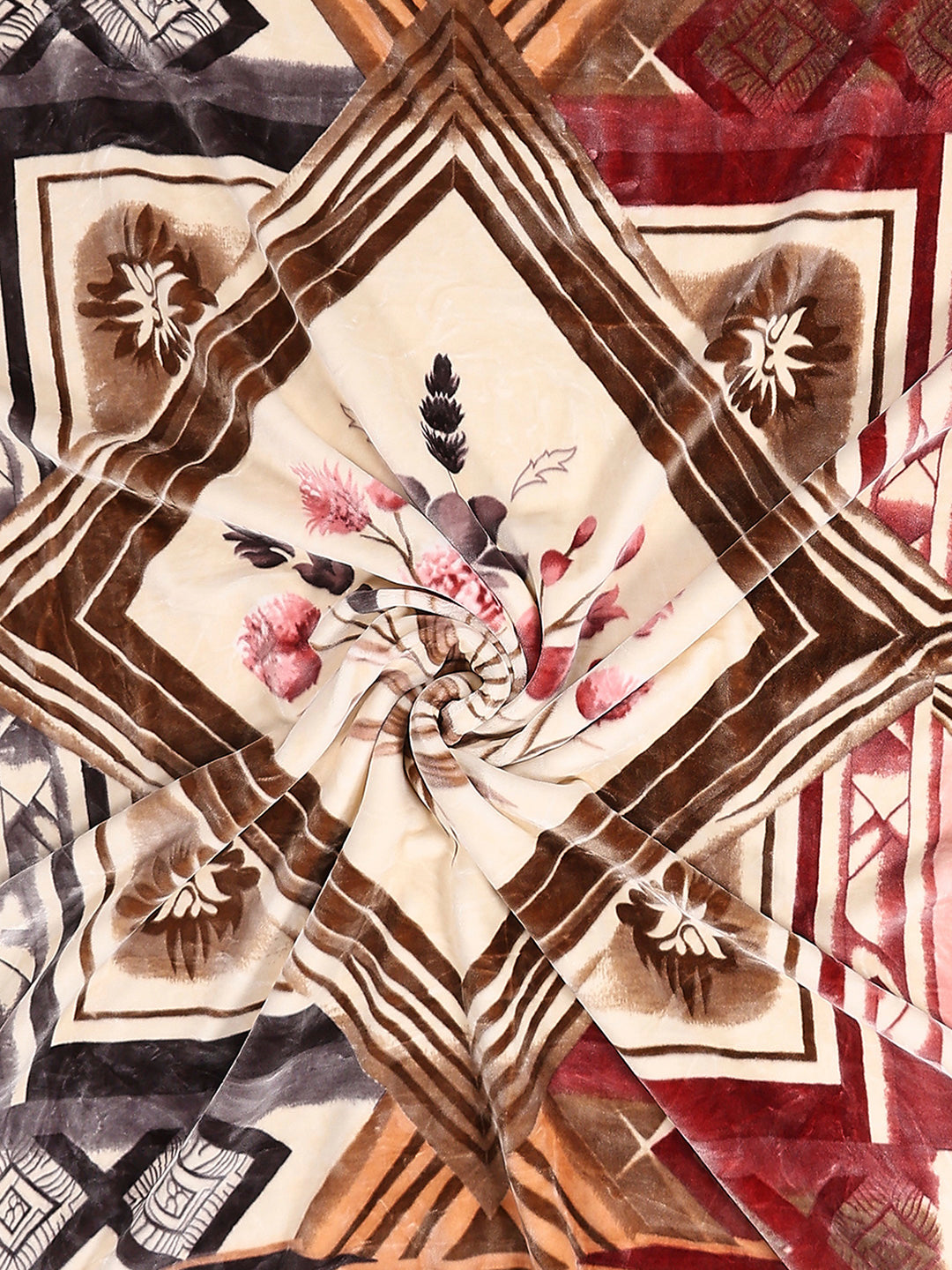 Printed Double Bed 2 Ply, 1136 GSM Embossed Blanket for Heavy Winter - (Commander)