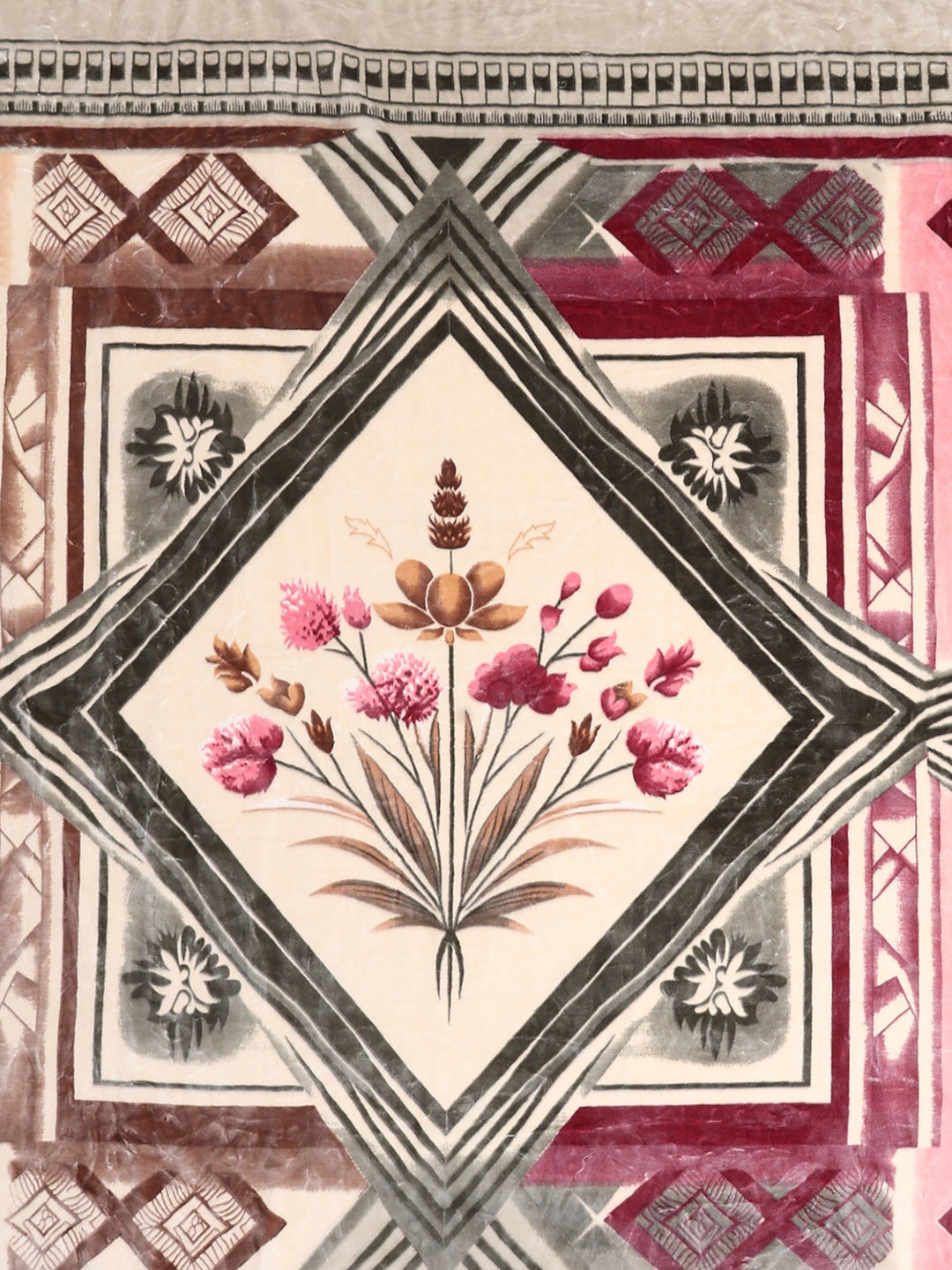 Printed Double Bed 2 Ply, 1136 GSM Embossed Blanket for Heavy Winter - (Commander)