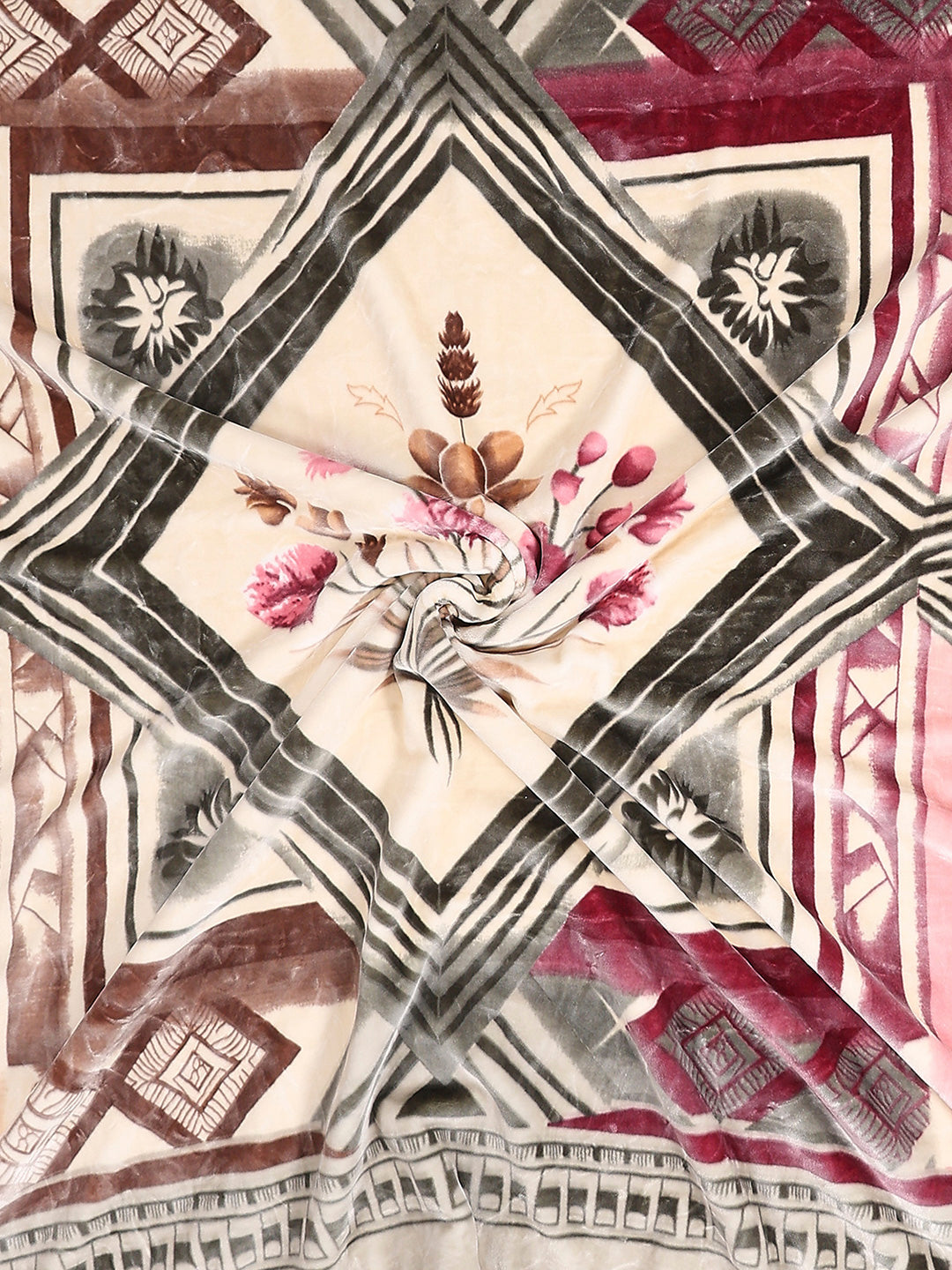 Printed Double Bed 2 Ply, 1136 GSM Embossed Blanket for Heavy Winter - (Commander)