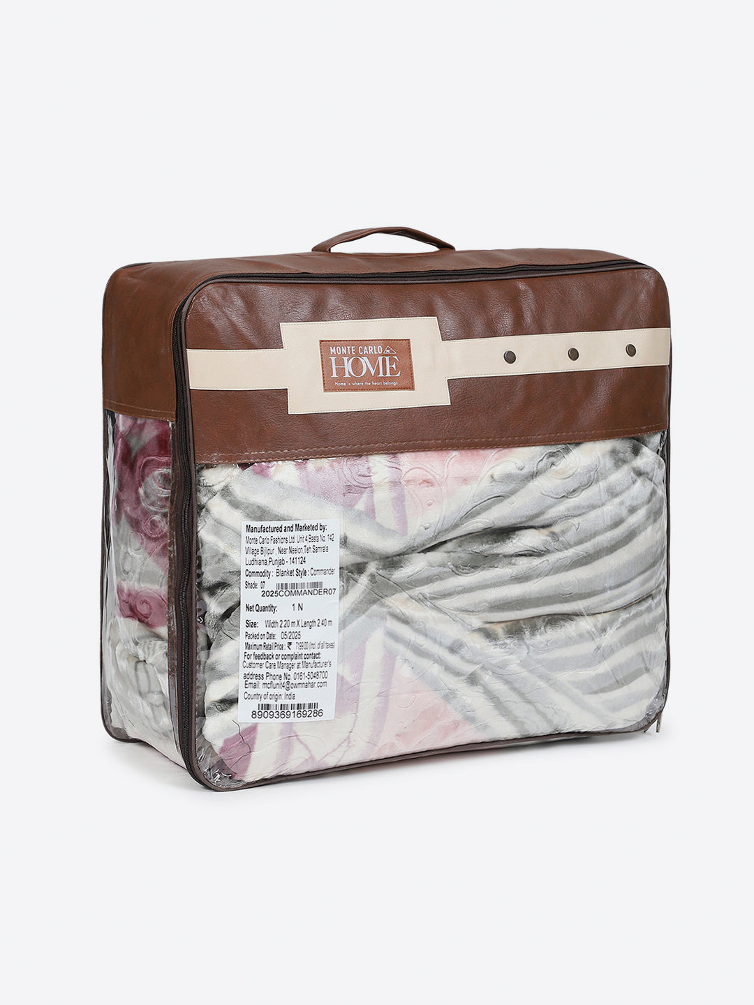 Printed Double Bed 2 Ply, 1136 GSM Embossed Blanket for Heavy Winter - (Commander)