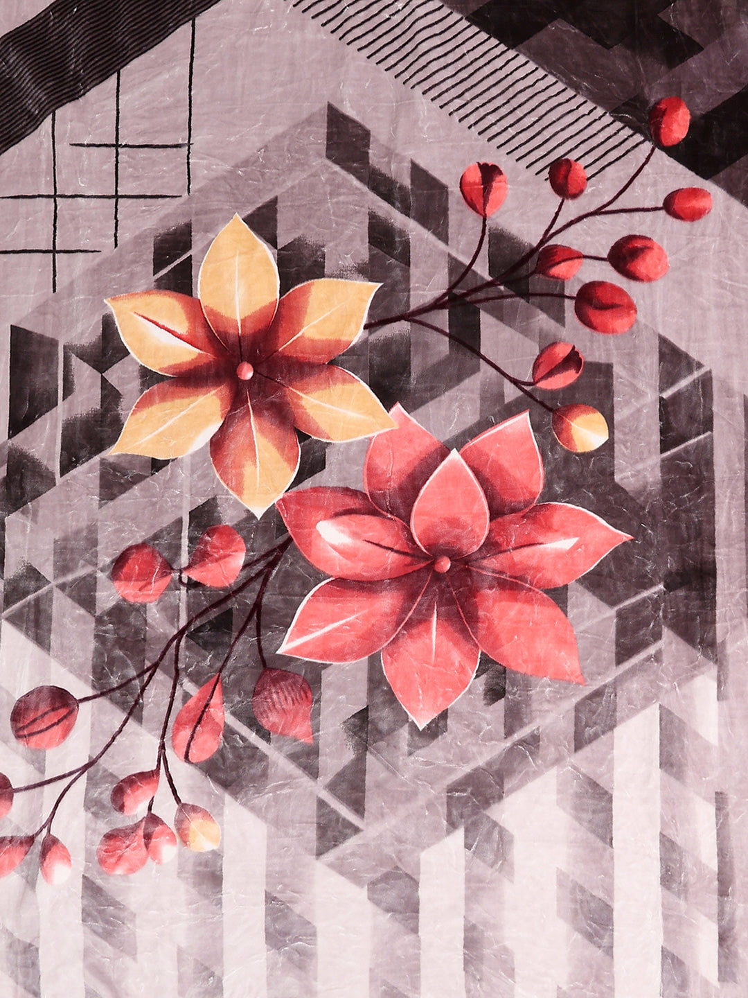 Printed Double Bed 2 Ply, 1136 GSM Embossed Blanket for Heavy Winter - (Commander)