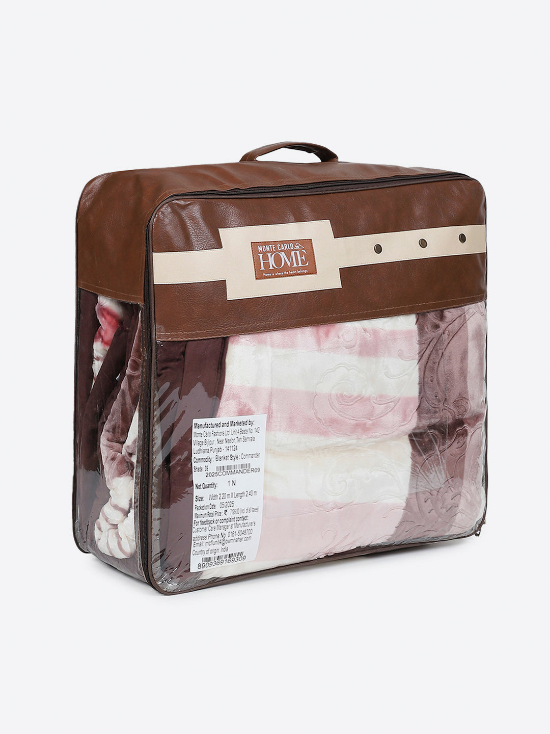 Printed Double Bed 2 Ply, 1136 GSM Embossed Blanket for Heavy Winter - (Commander)