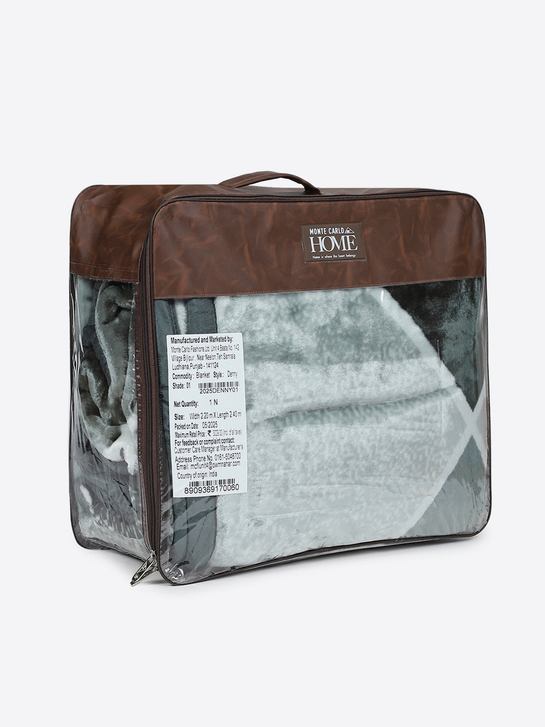 Printed Double Bed 1 Ply, 606 GSM Blanket for Mild Winter - (Denny PVC)