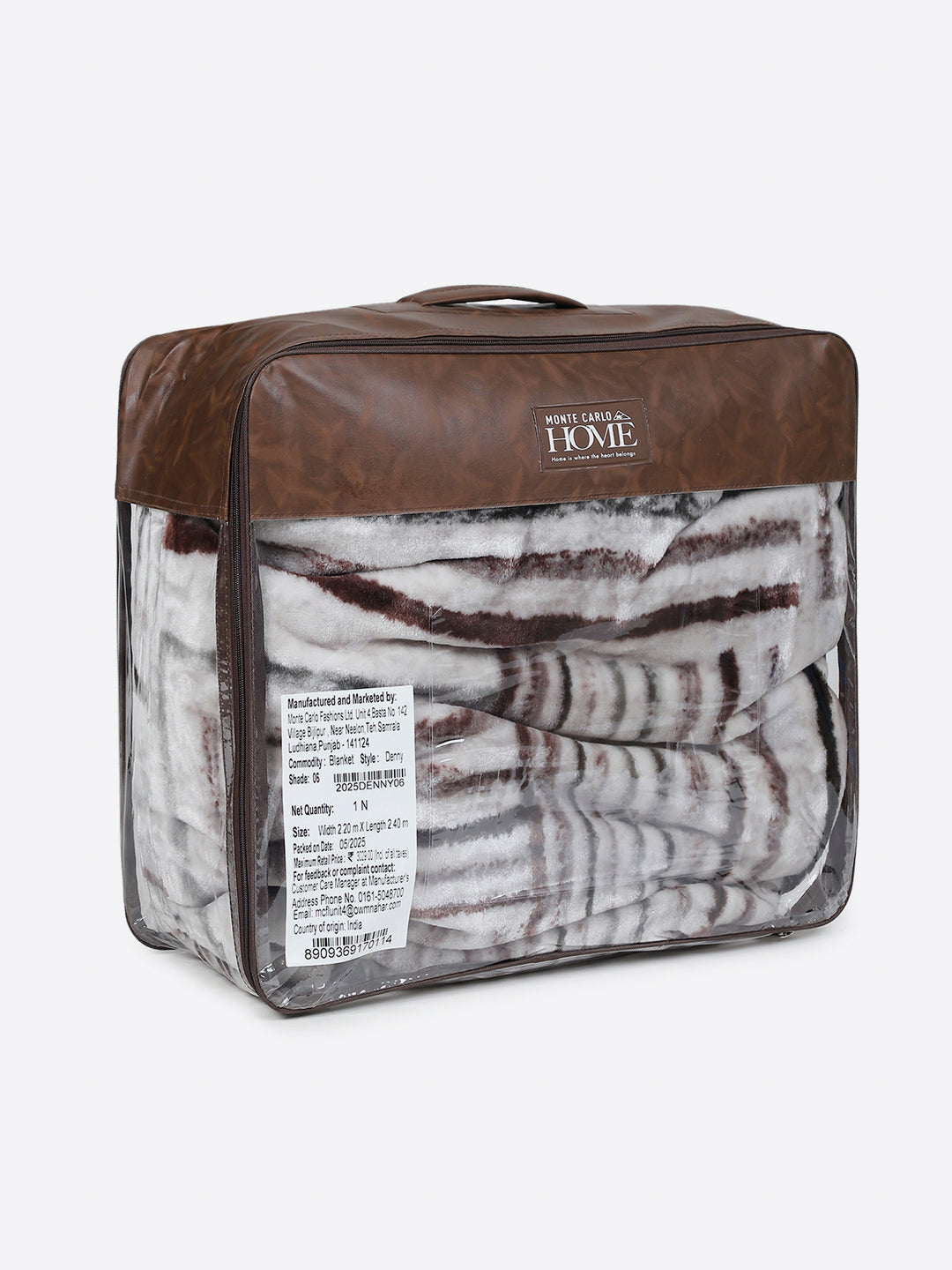 Printed Double Bed 1 Ply, 606 GSM Blanket for Mild Winter - (Denny PVC)