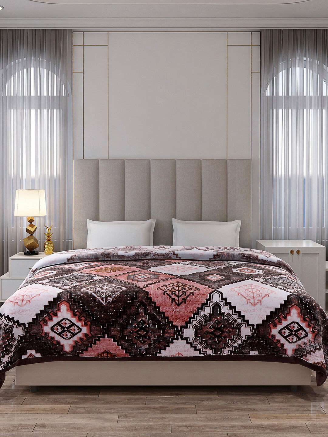 Printed Double Bed Blanket 1 Ply, 600 GSM, 3.2 kg (Denny)