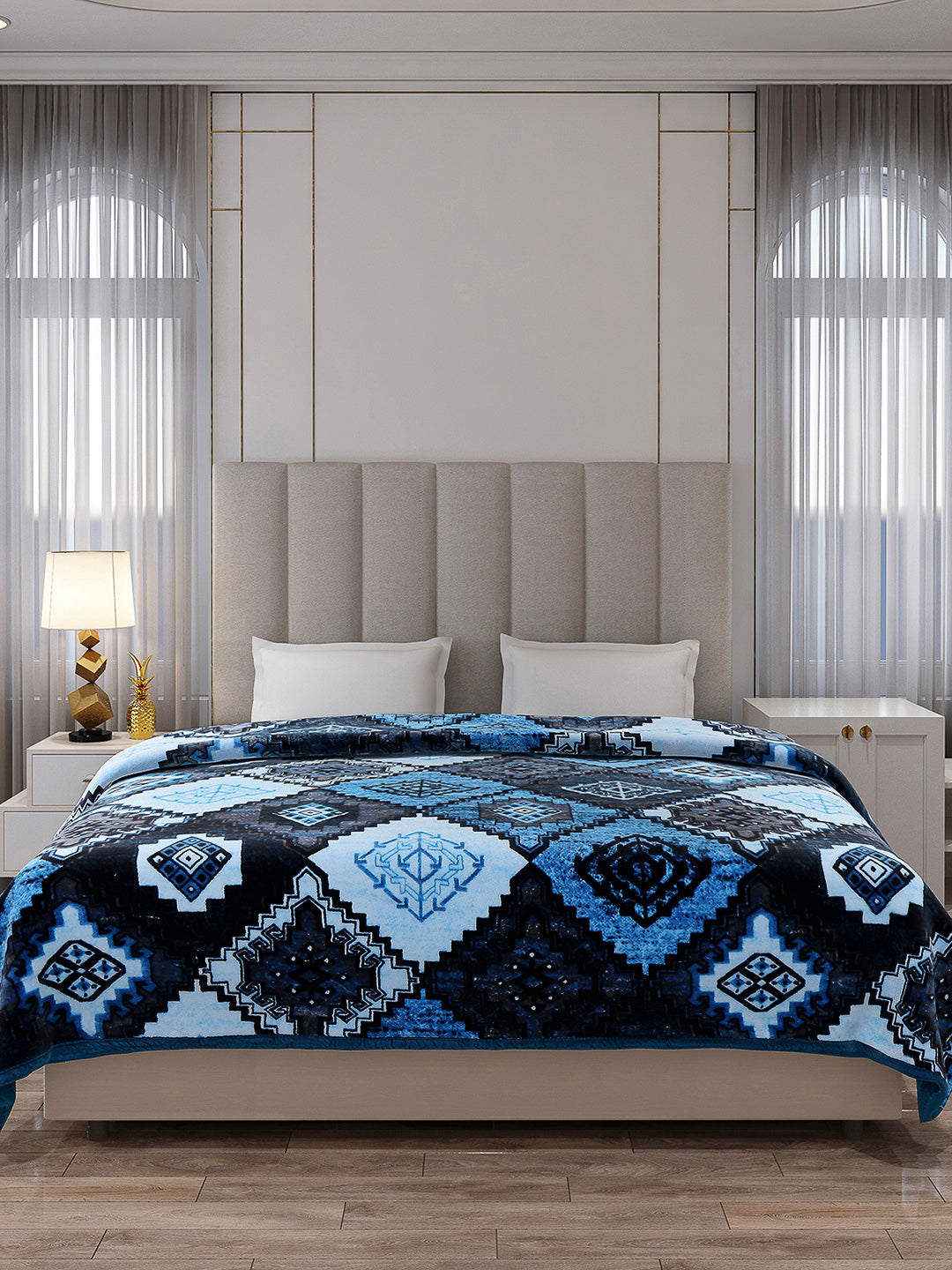 Printed Double Bed Blanket 1 Ply, 600 GSM, 3.2 kg (Denny)