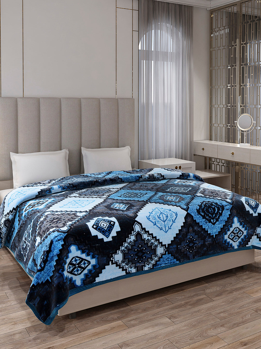 Printed Double Bed Blanket 1 Ply, 600 GSM, 3.2 kg (Denny)