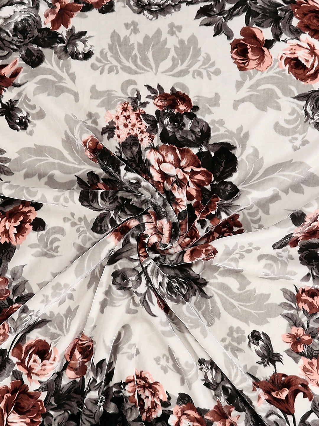 Printed Double Bed 2 Ply, 1042 GSM Cloudy Blanket for Heavy Winter - (Emilia)