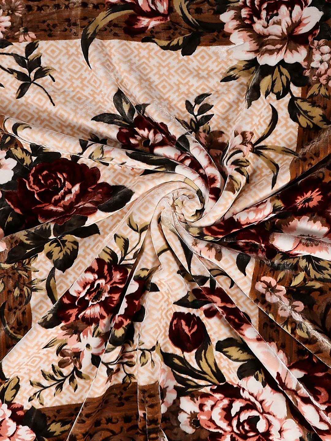 Printed Double Bed 2 Ply, 1042 GSM Cloudy Blanket for Heavy Winter - (Emilia)