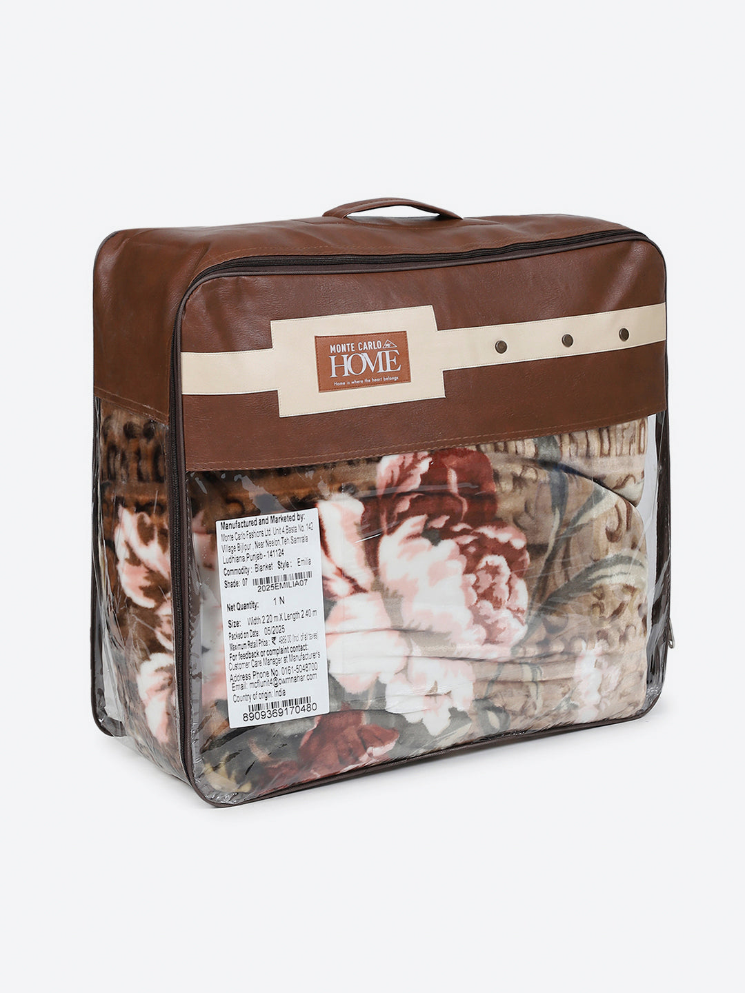 Printed Double Bed 2 Ply, 1042 GSM Cloudy Blanket for Heavy Winter - (Emilia)