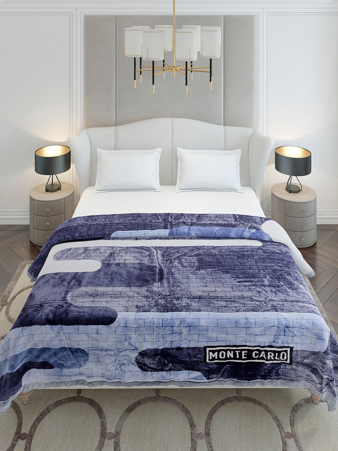 Printed Double Bed 3 Ply, 720 GSM Blanket for Heavy Winter - (Gala Glow)