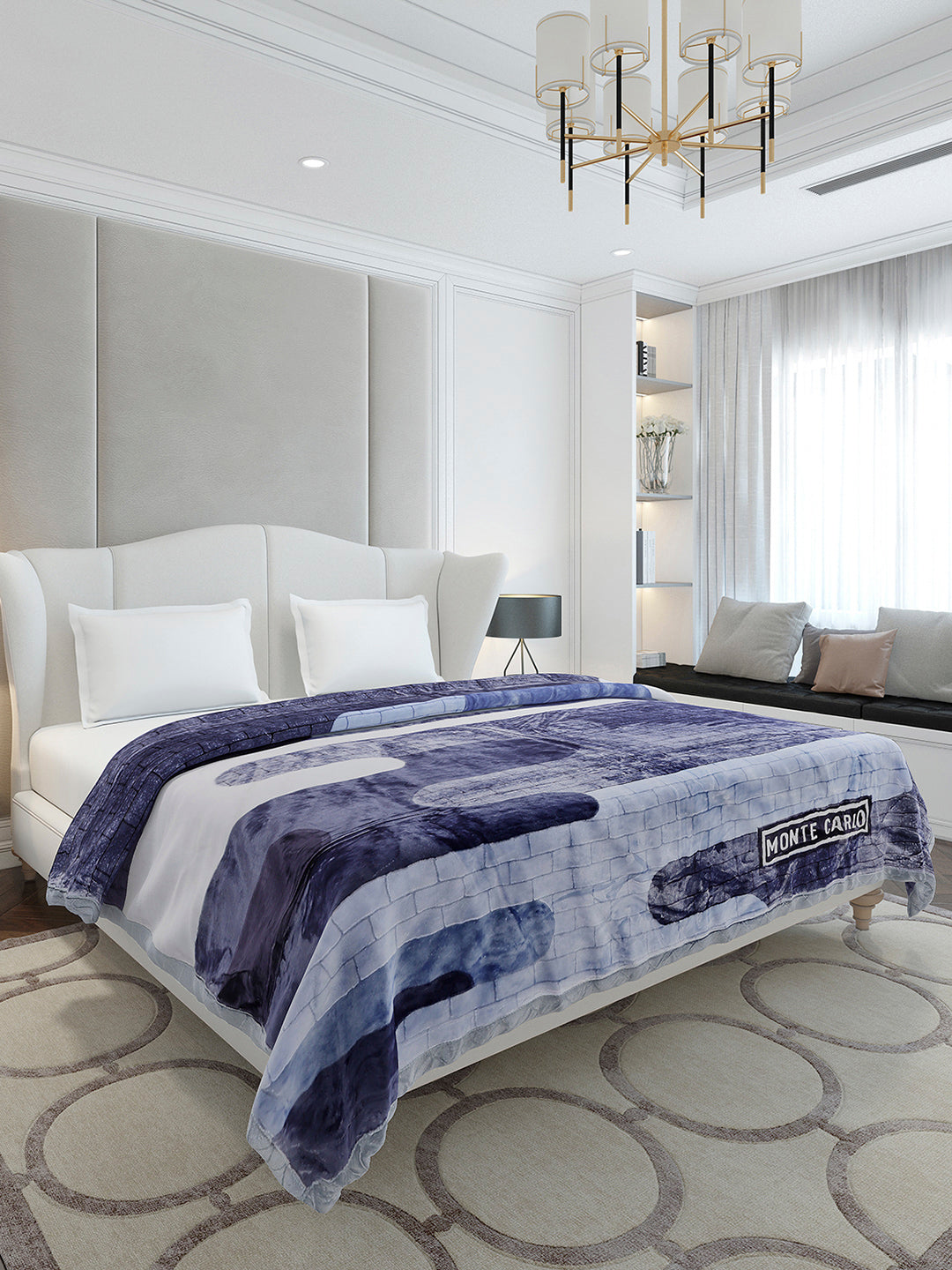 Printed Double Bed 3 Ply, 720 GSM Blanket for Heavy Winter - (Gala Glow)