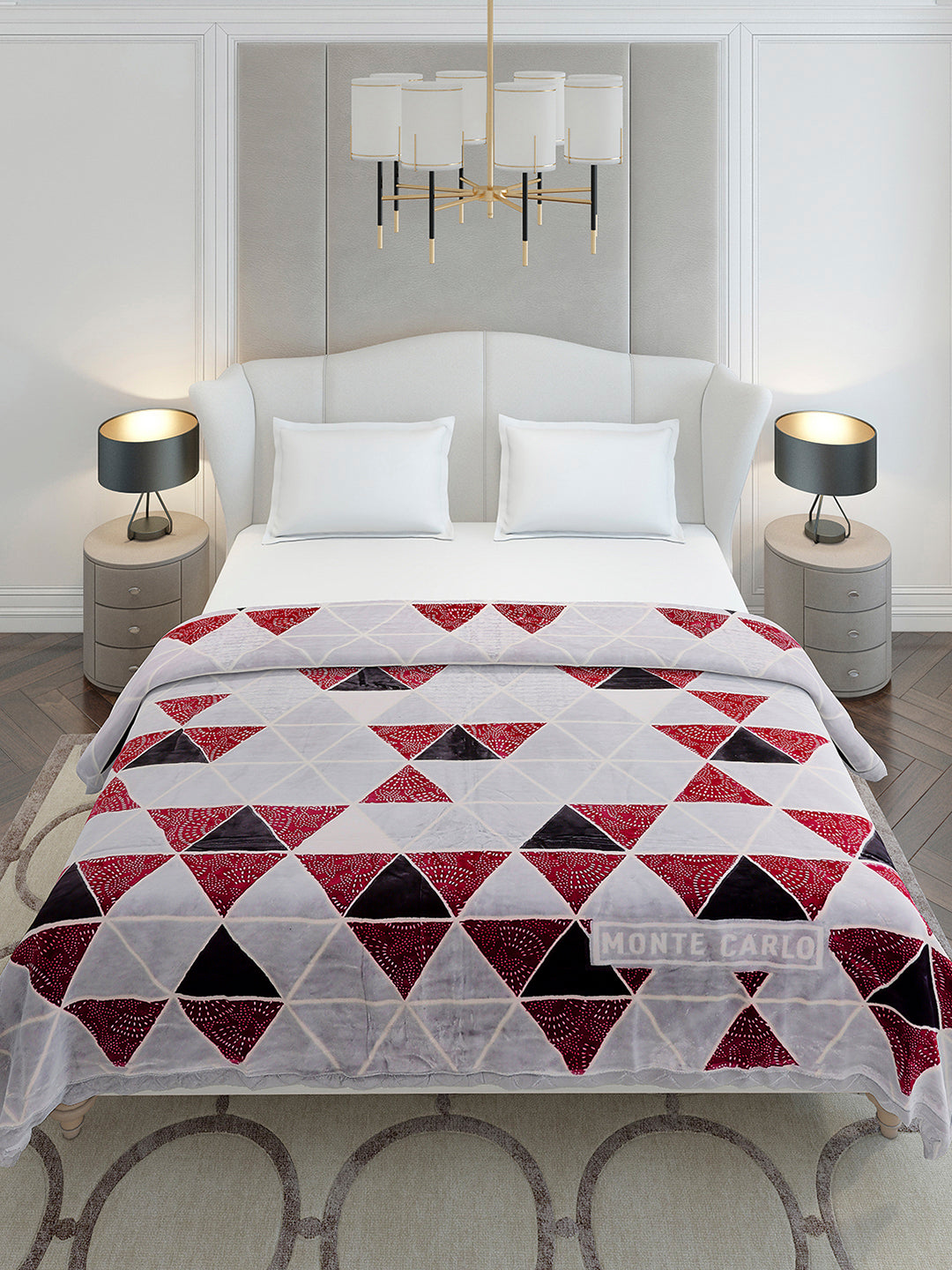 Printed Double Bed 3 Ply, 720 GSM Blanket for Heavy Winter - (Gala Glow)