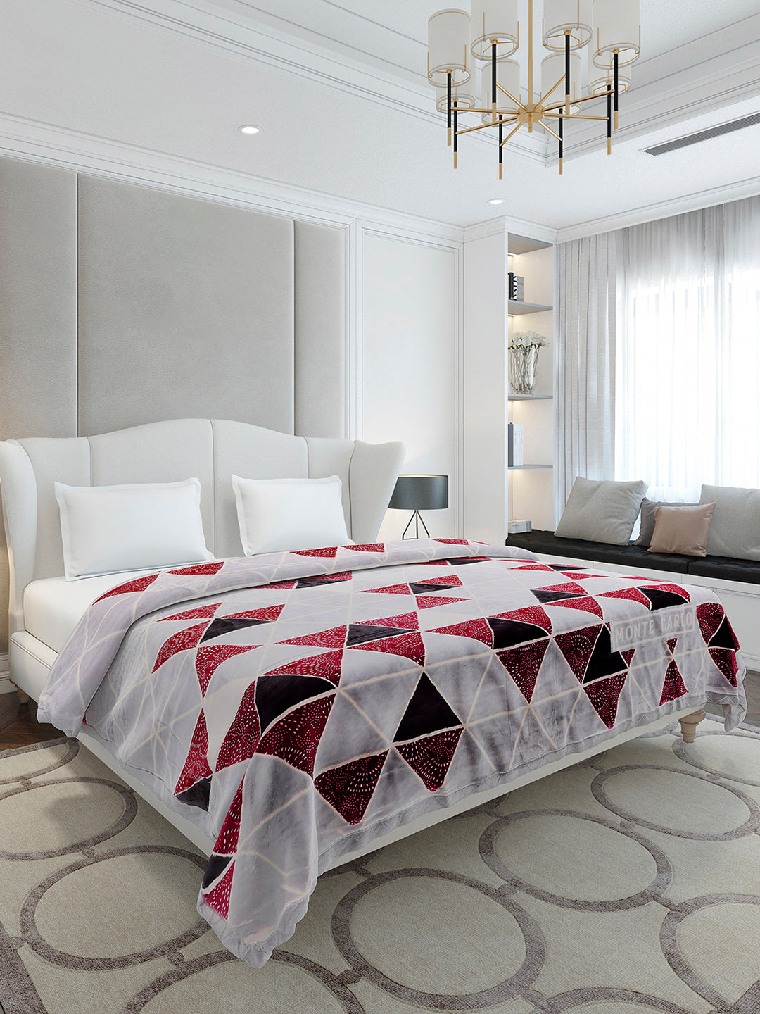 Printed Double Bed 3 Ply, 720 GSM Blanket for Heavy Winter - (Gala Glow)