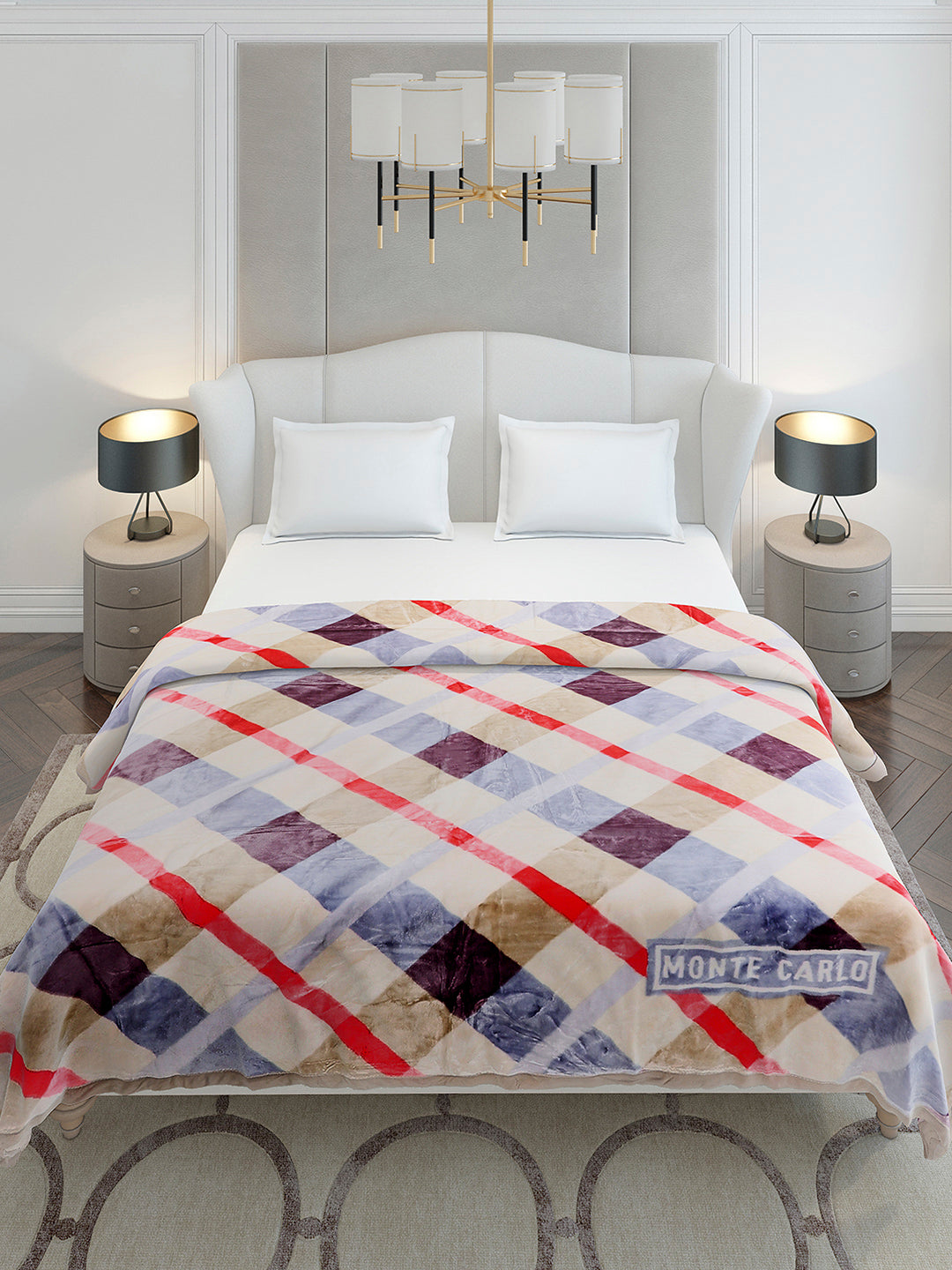 Printed Double Bed 3 Ply, 720 GSM Blanket for Heavy Winter - (Gala Glow)