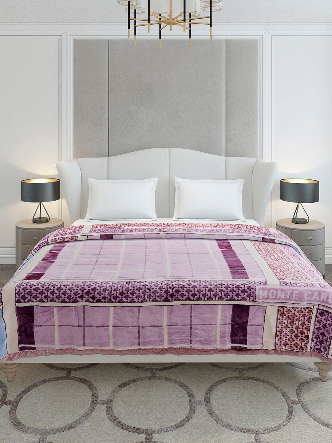 Printed Double Bed 3 Ply, 720 GSM Blanket for Heavy Winter - (Gala Glow)
