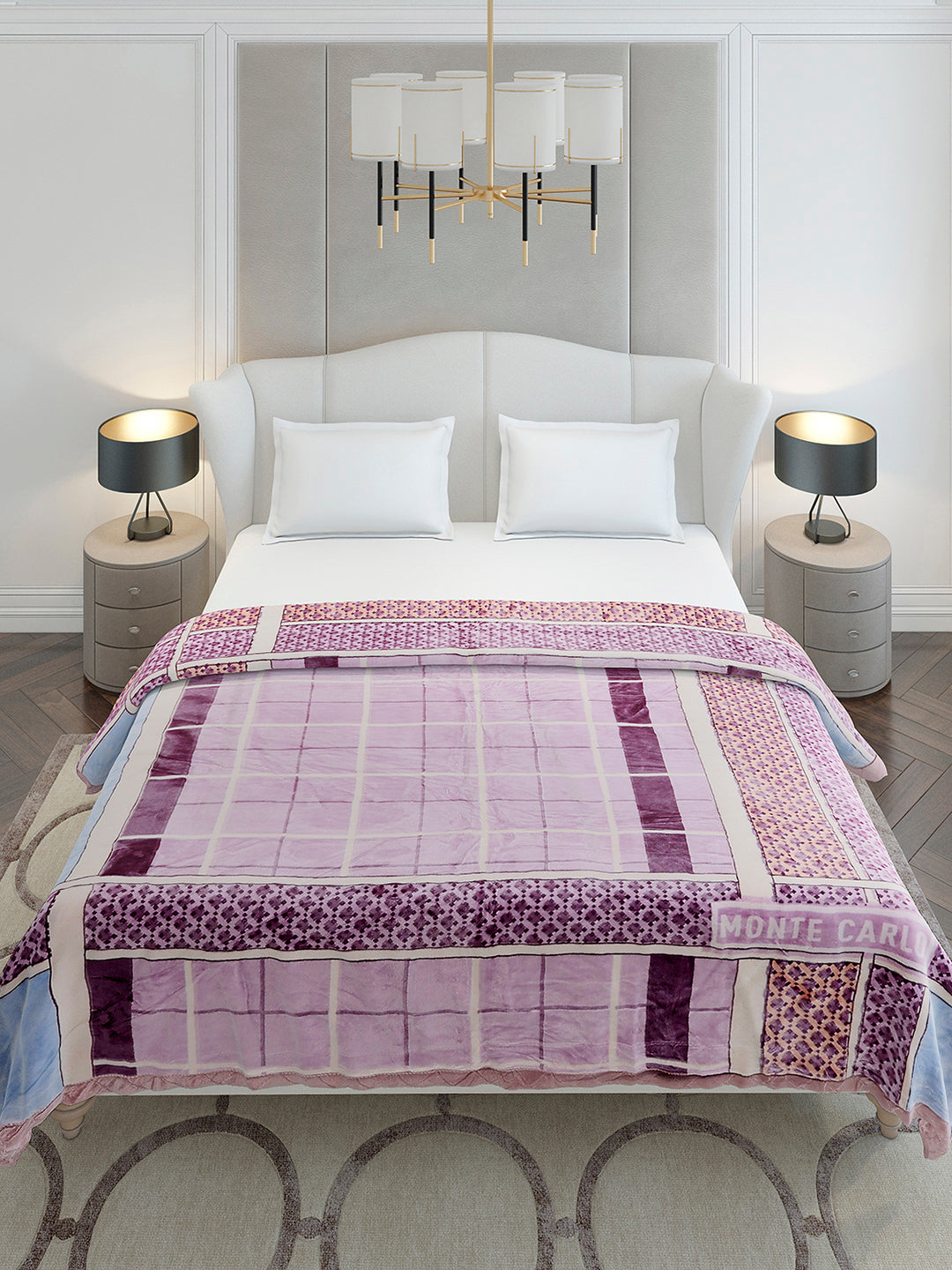 Printed Double Bed 3 Ply, 720 GSM Blanket for Heavy Winter - (Gala Glow)