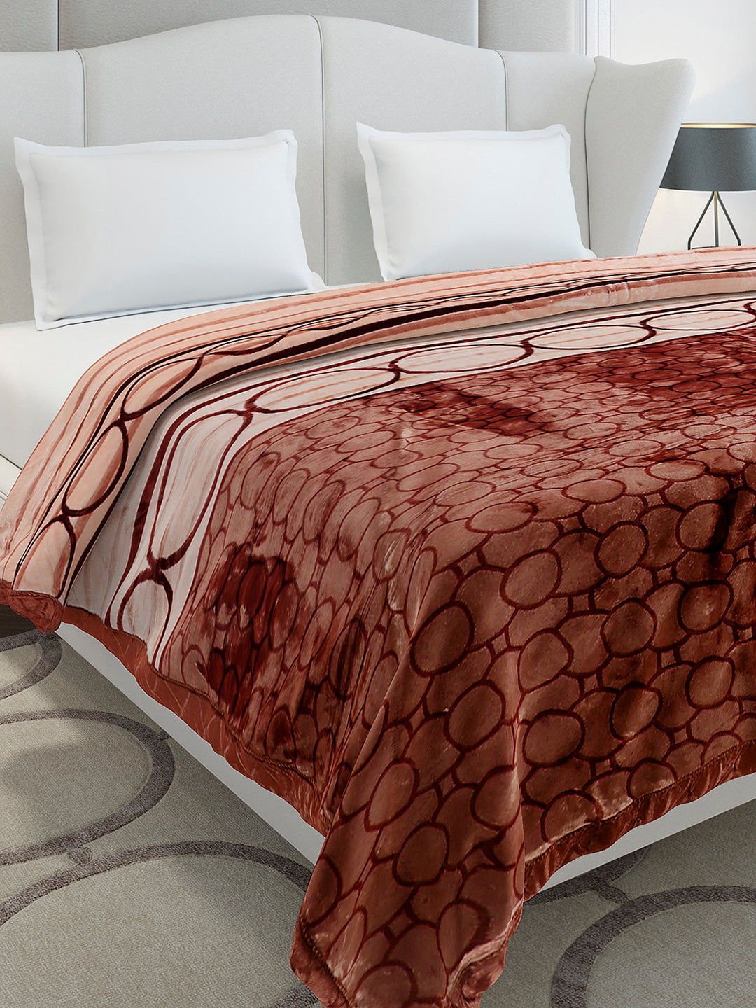 Printed Double Bed 3 Ply, 720 GSM Blanket for Heavy Winter - (Gala Glow)