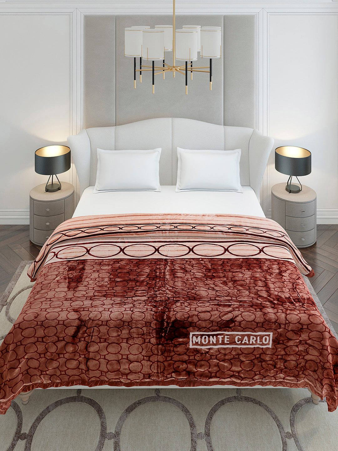 Printed Double Bed 3 Ply, 720 GSM Blanket for Heavy Winter - (Gala Glow)