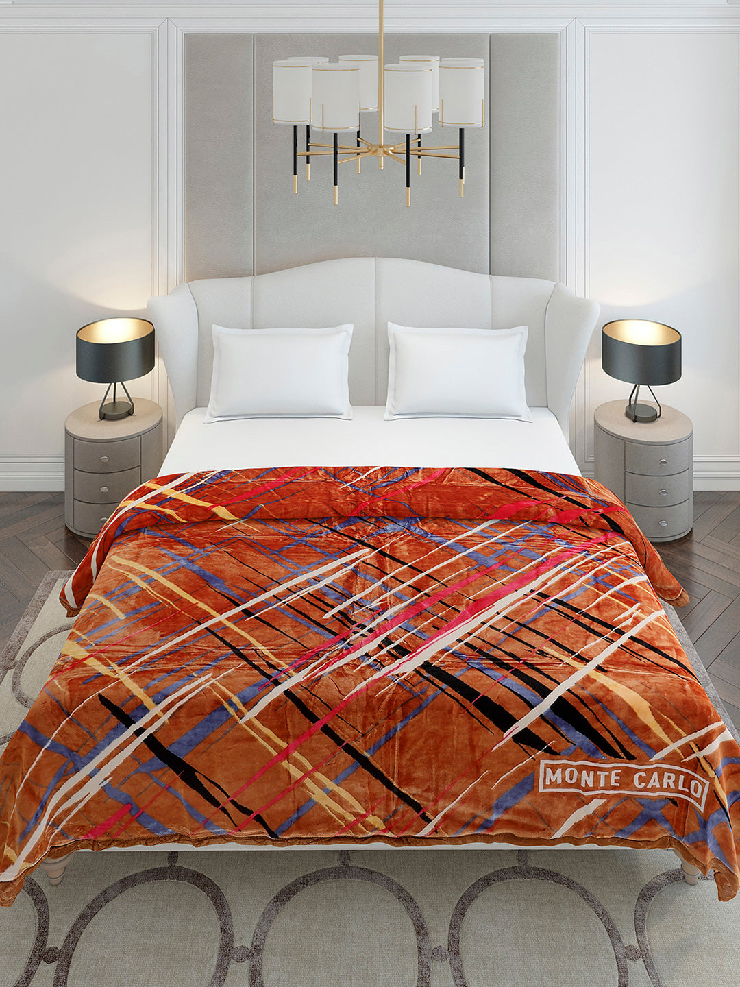 Printed Double Bed 3 Ply, 720 GSM Blanket for Heavy Winter - (Gala Glow)