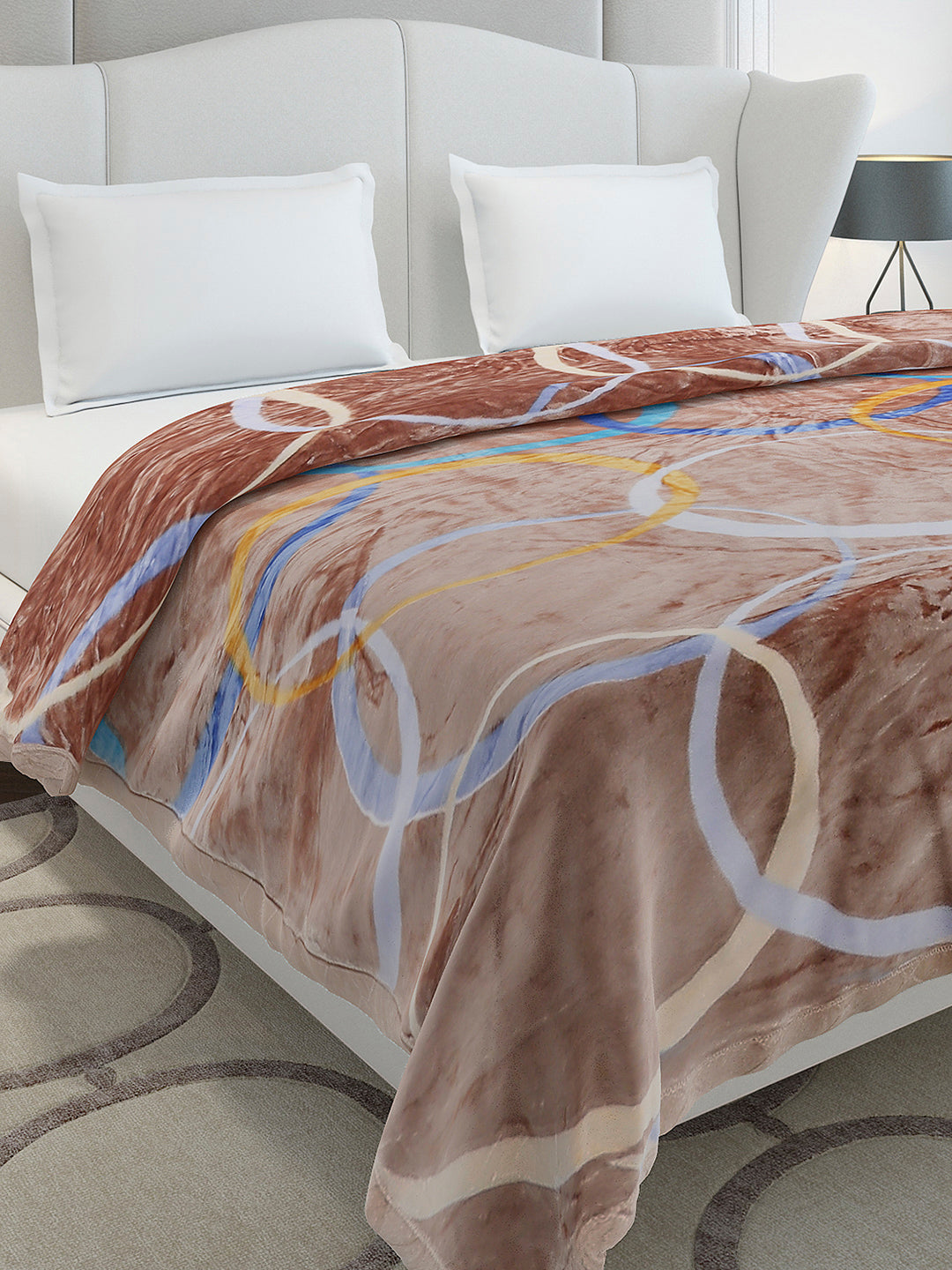 Printed Double Bed 3 Ply, 720 GSM Blanket for Heavy Winter - (Gala Glow)