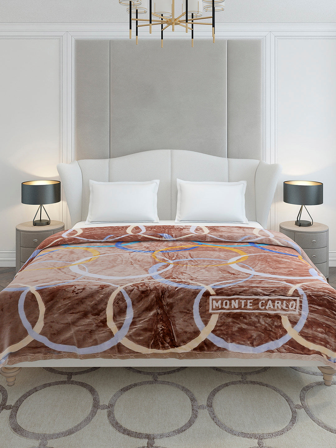 Printed Double Bed 3 Ply, 720 GSM Blanket for Heavy Winter - (Gala Glow)