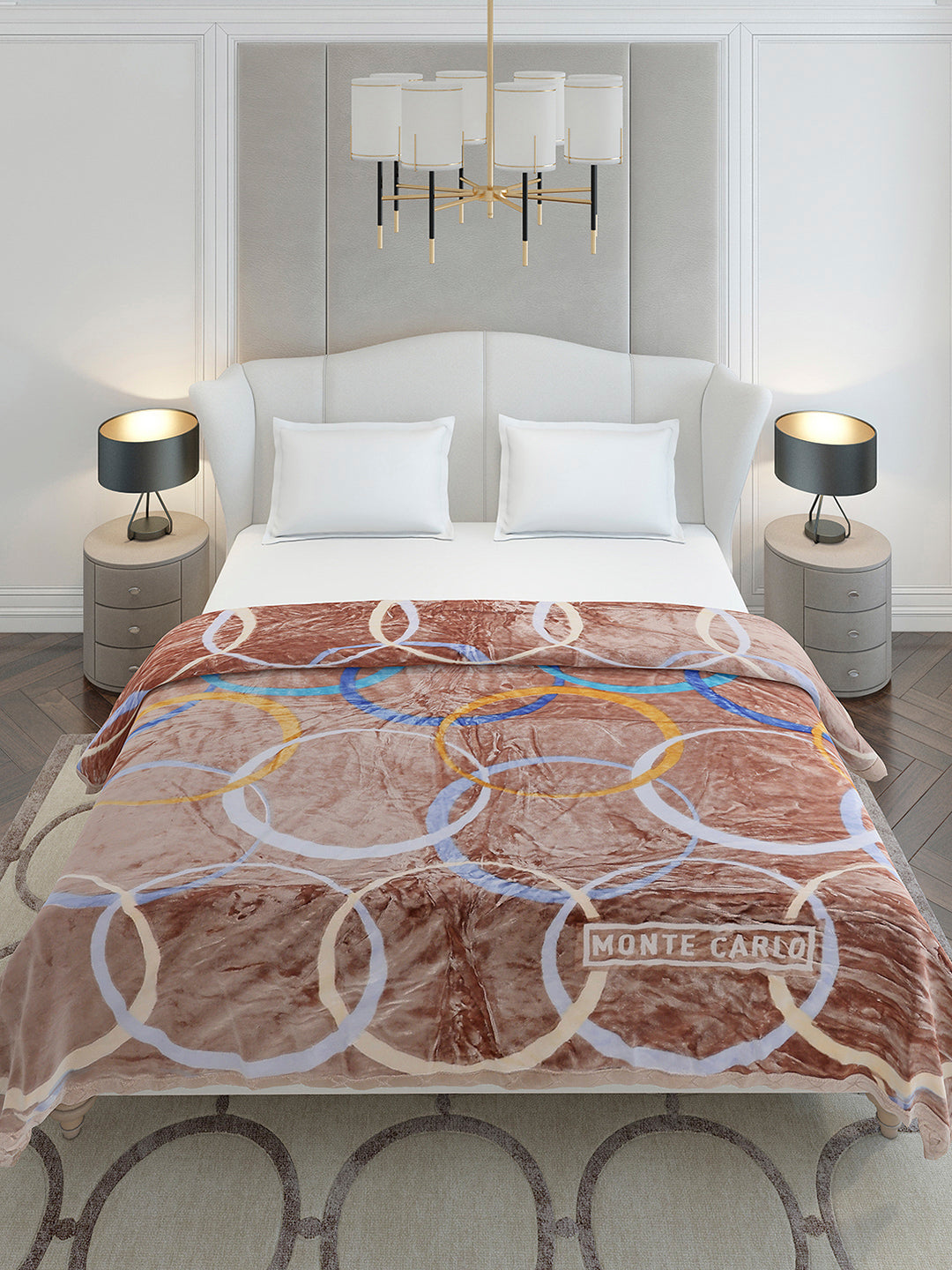 Printed Double Bed 3 Ply, 720 GSM Blanket for Heavy Winter - (Gala Glow)