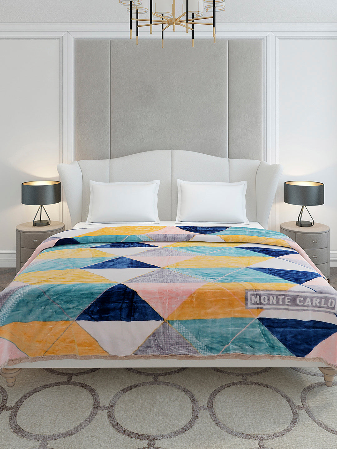 Printed Double Bed 3 Ply, 720 GSM Blanket for Heavy Winter - (Gala Glow)