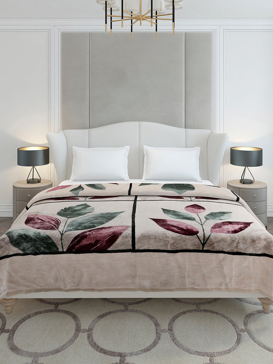 Printed Double Bed 3, 890 GSM Ply Blanket for Heavy Winter - (Gulnar)
