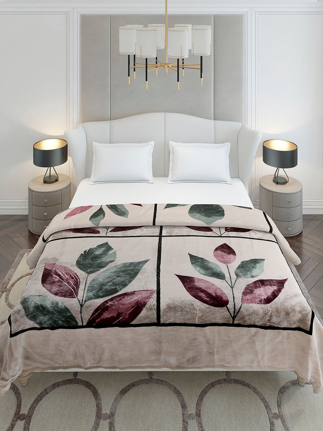Printed Double Bed 3, 890 GSM Ply Blanket for Heavy Winter - (Gulnar)