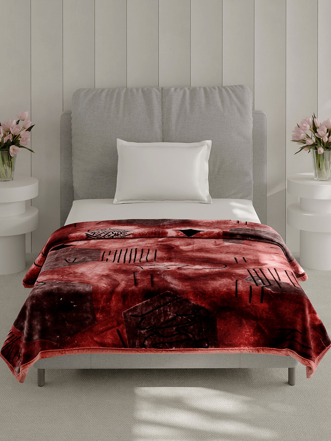 Printed Single Bed 1 Ply, 625 GSM Blanket for Heavy Winter - (Impact Pvc)