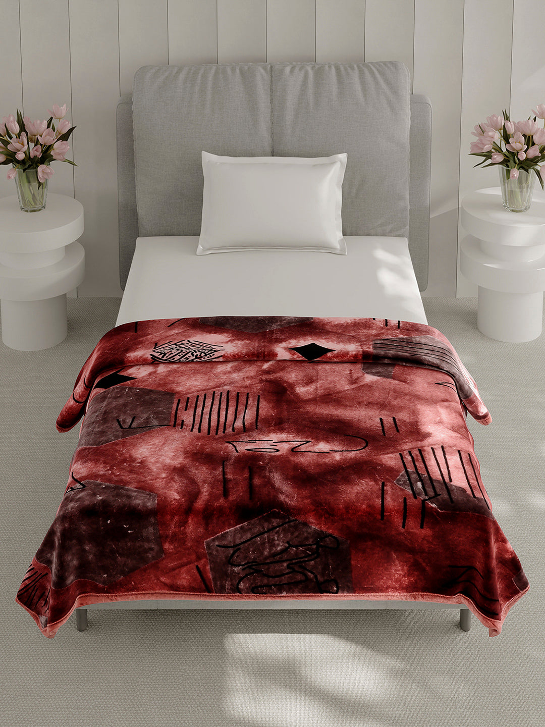Printed Single Bed 1 Ply, 625 GSM Blanket for Heavy Winter - (Impact Pvc)