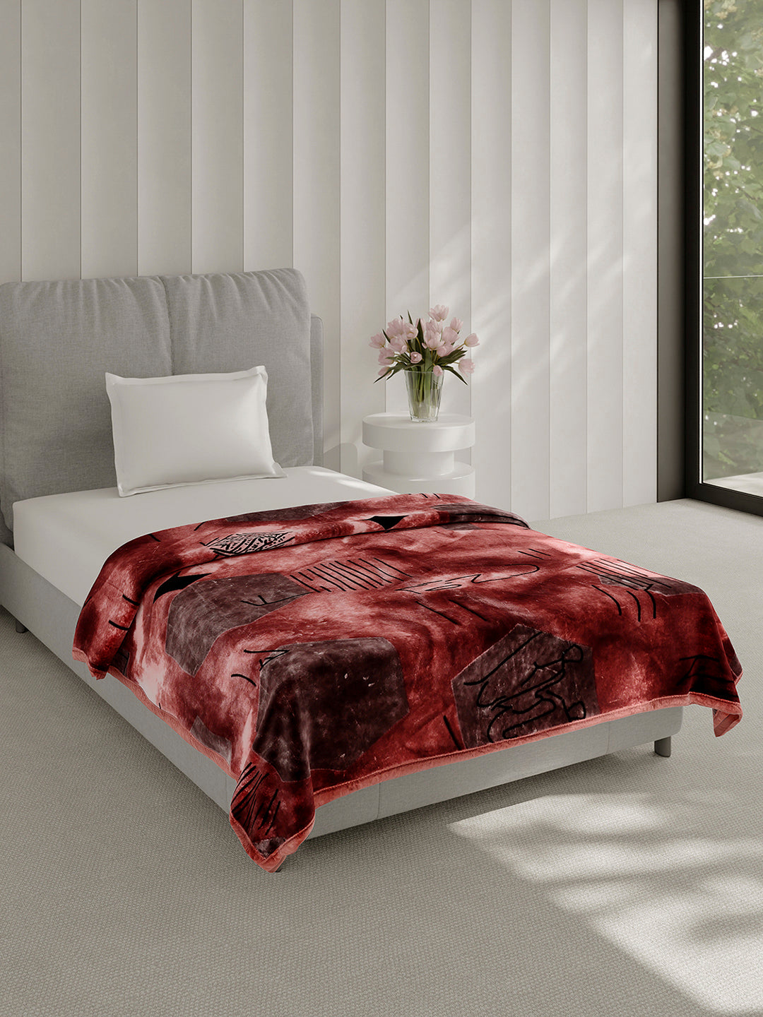 Printed Single Bed 1 Ply, 625 GSM Blanket for Heavy Winter - (Impact Pvc)