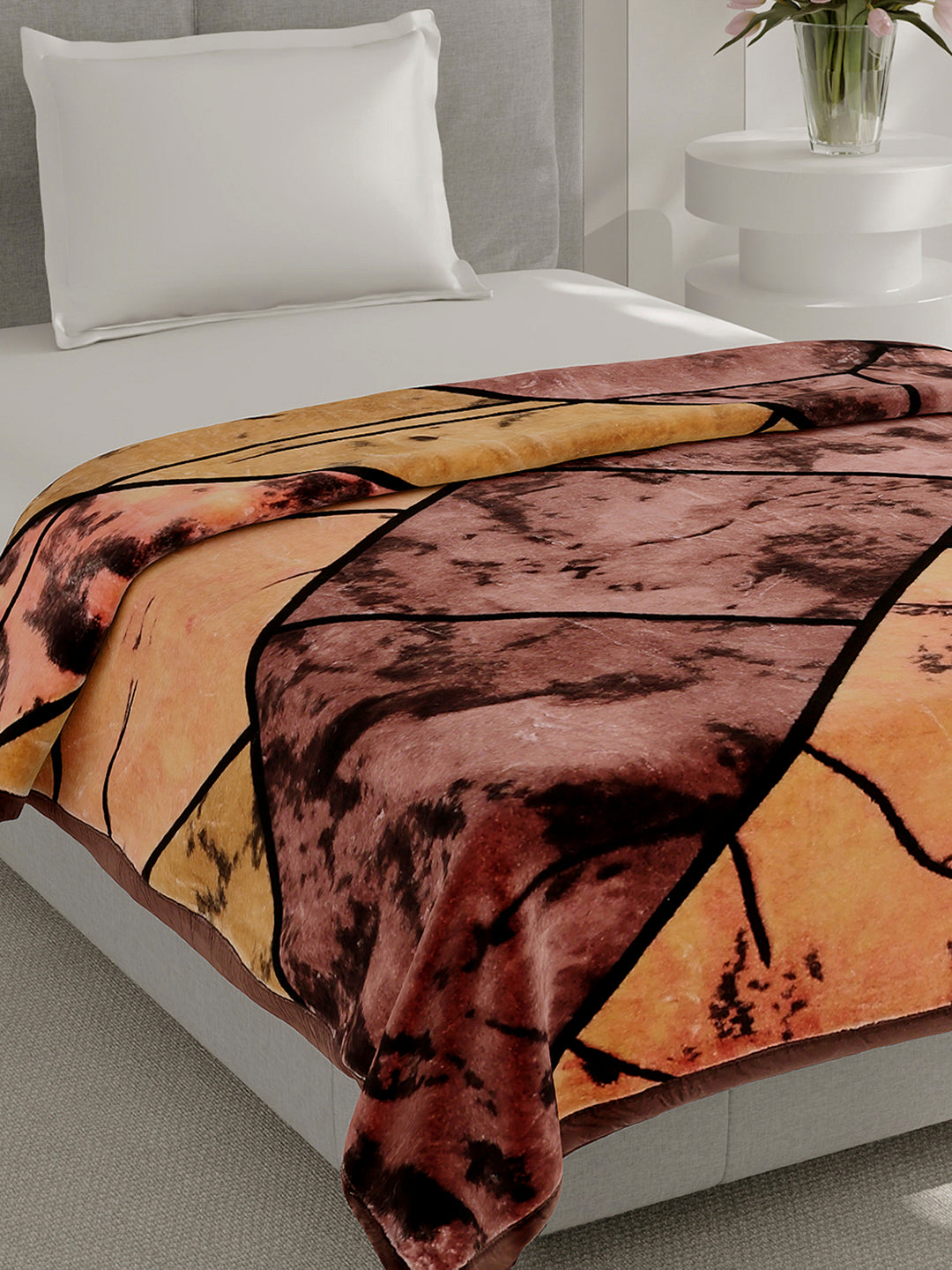 Printed Single Bed 1 Ply, 625 GSM Mink Blanket for Mild Winter - (Impact Pvc)