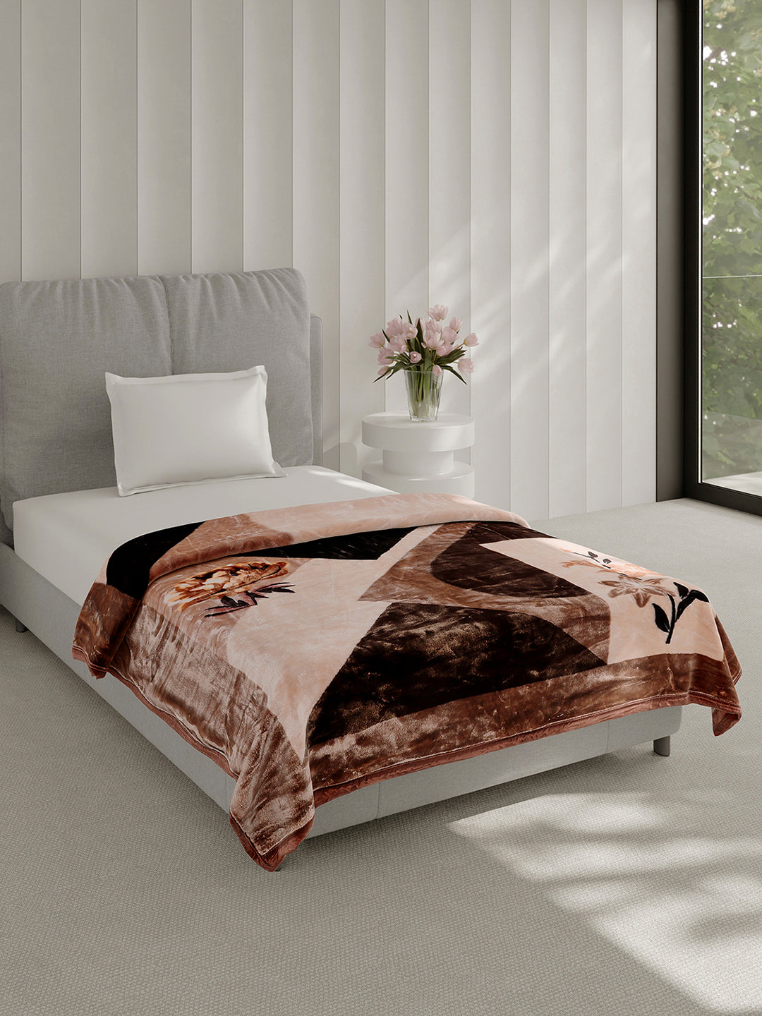 Printed Single Bed 2 Ply, 895 GSM Blanket for Heavy Winter - (Lavish Pvc)