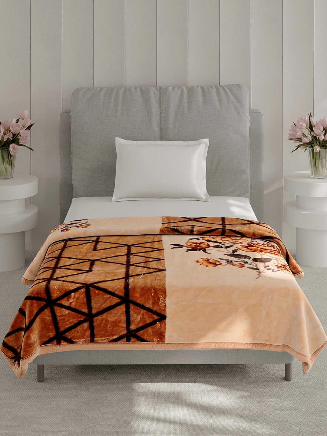 Printed Single Bed 2 Ply, 895 GSM Blanket for Heavy Winter - (Lavish Pvc)