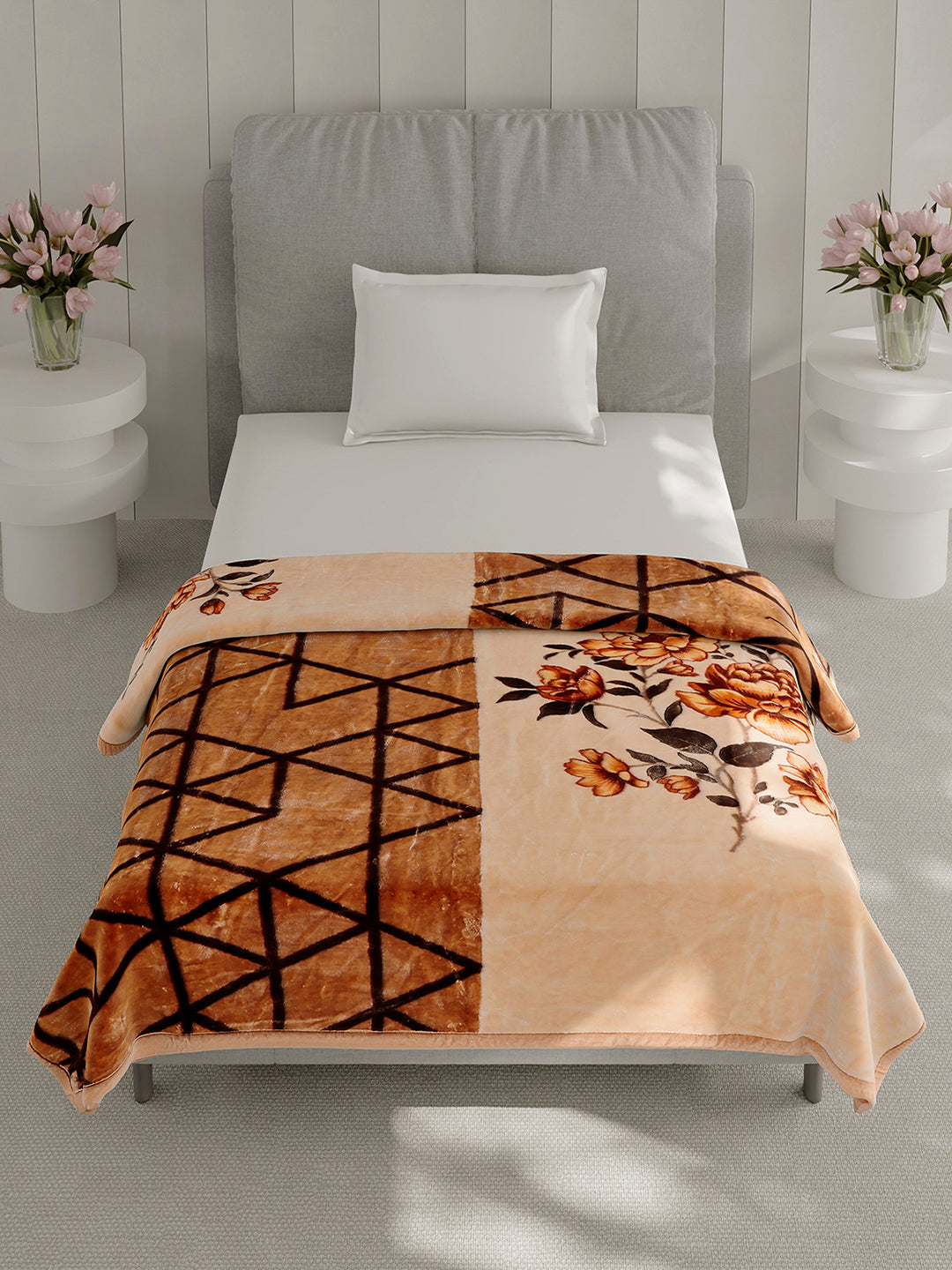 Printed Single Bed 2 Ply, 895 GSM Blanket for Heavy Winter - (Lavish Pvc)