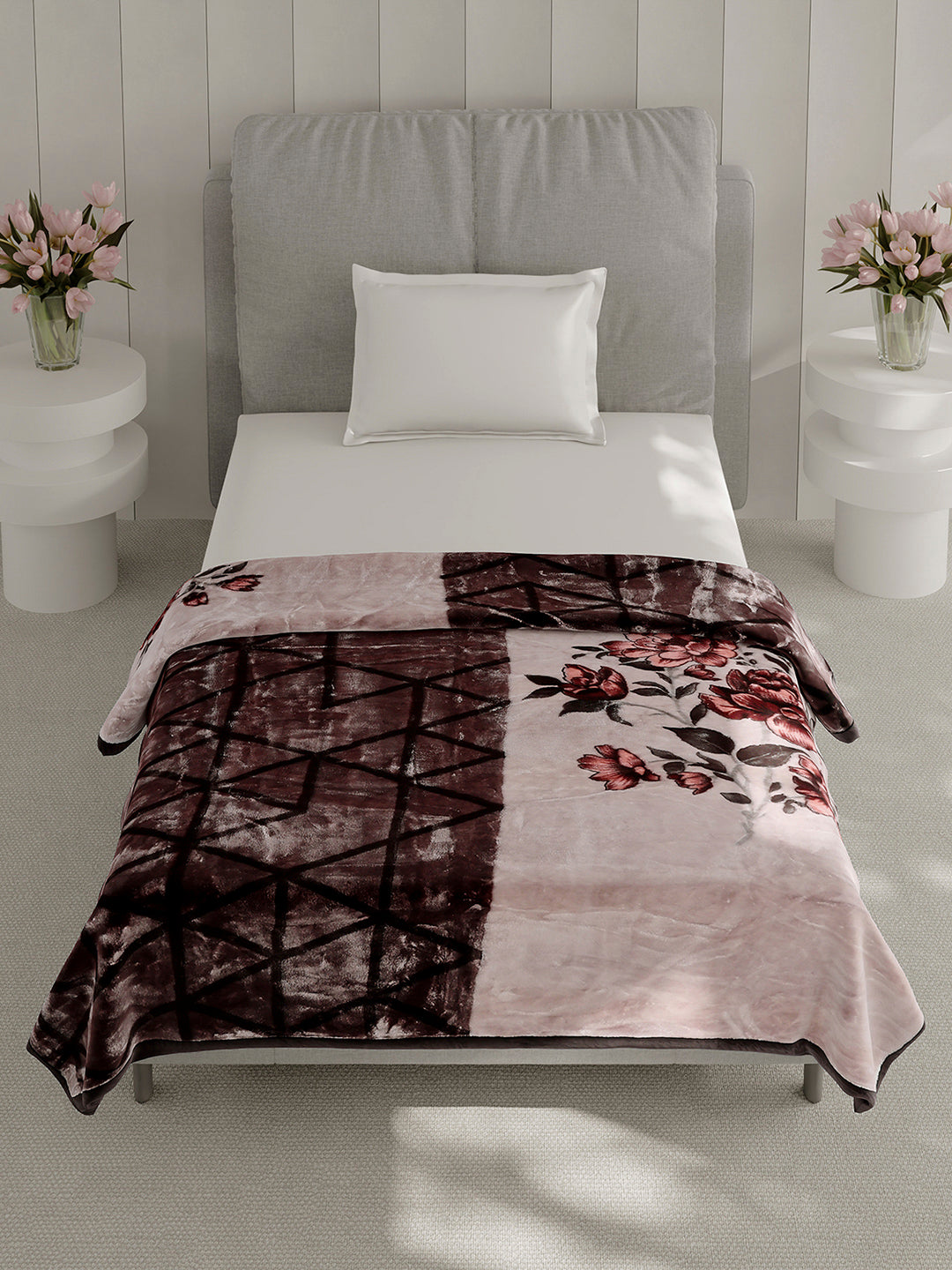 Printed Single Bed 2 Ply, 895 GSM Blanket for Heavy Winter - (Lavish Pvc)