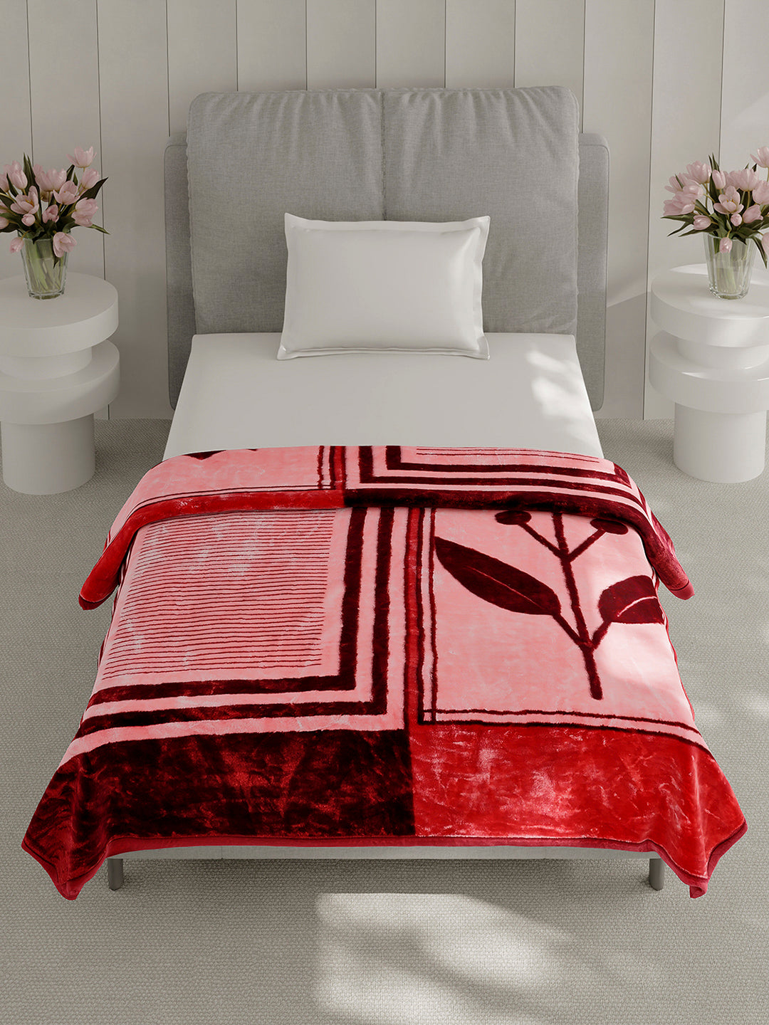 Printed Single Bed 2 Ply, 895 GSM Blanket for Heavy Winter - (Lavish Pvc)