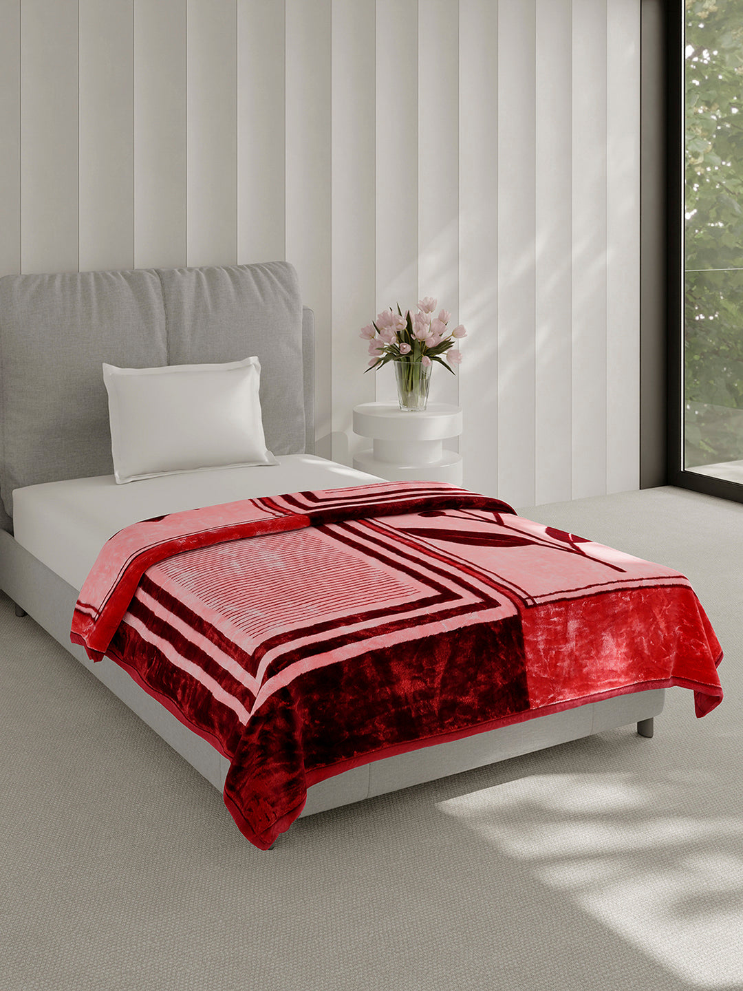 Printed Single Bed 2 Ply, 895 GSM Blanket for Heavy Winter - (Lavish Pvc)