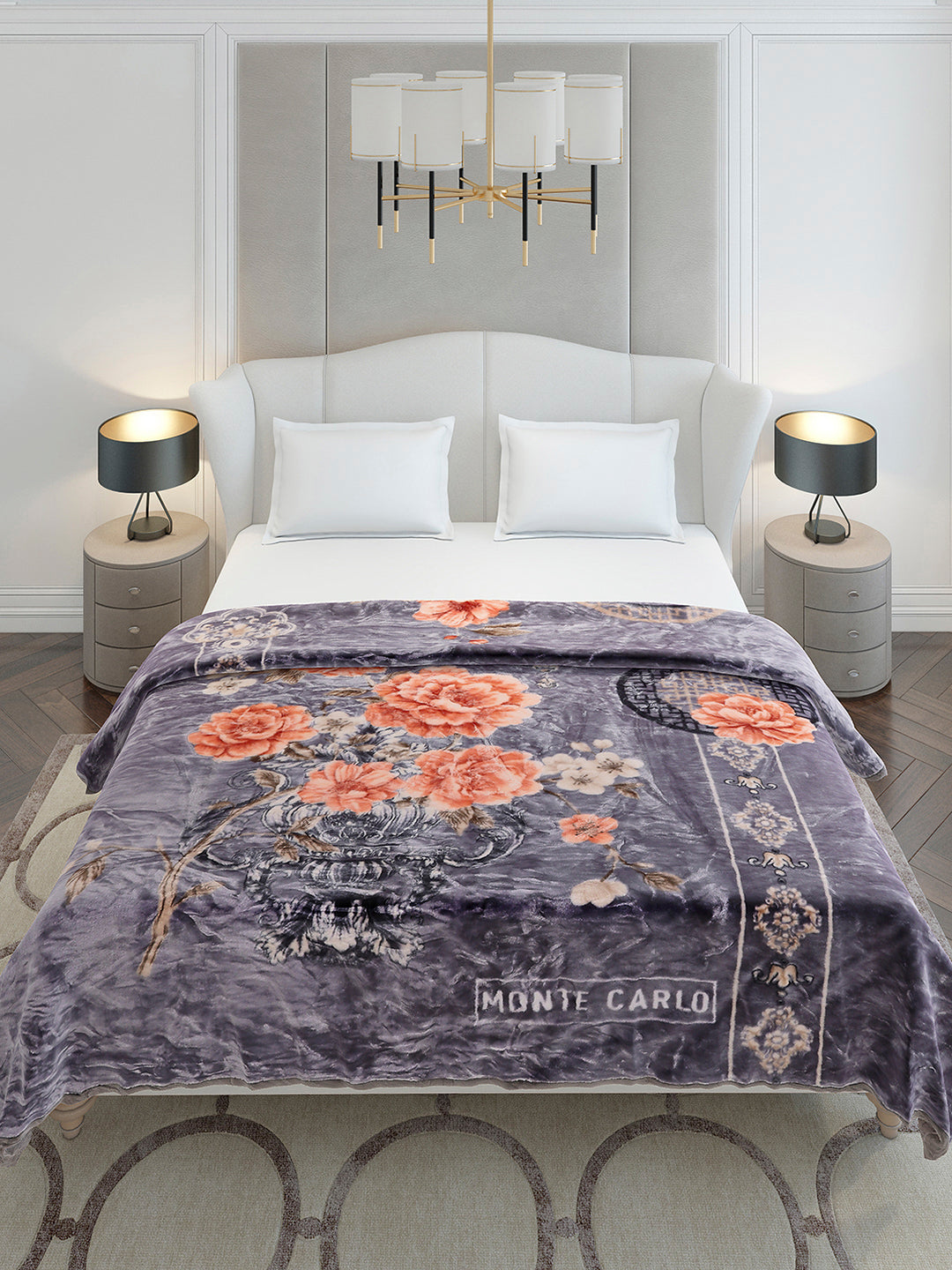Printed Double Bed 2 Ply, 852 GSM Blanket for Heavy Winter - (Marshal)