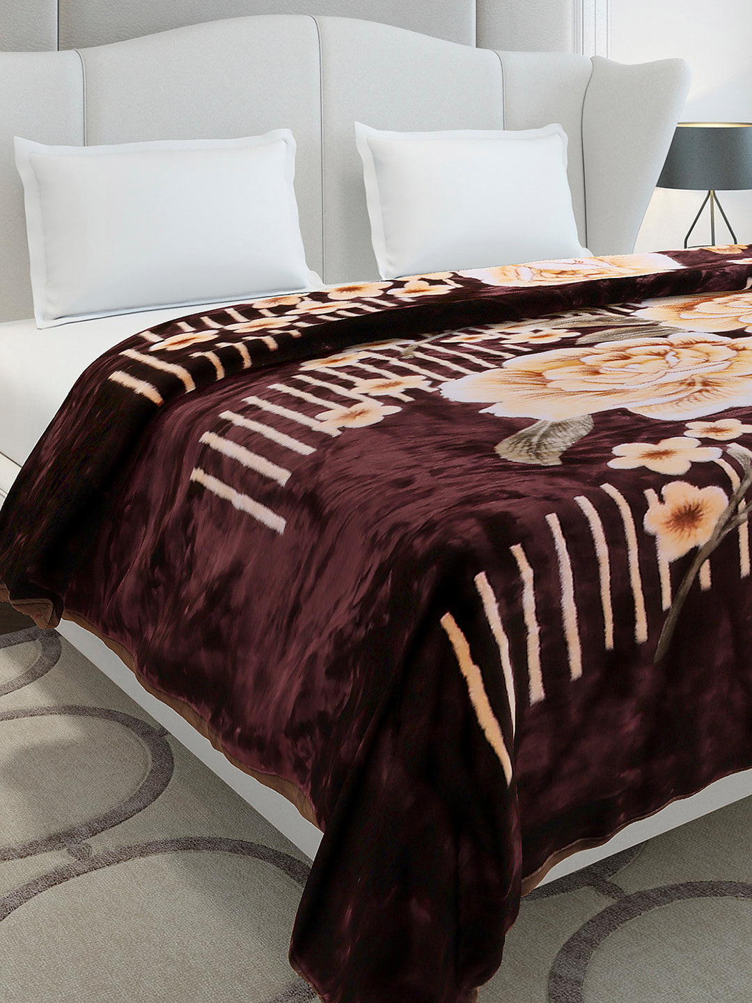 Printed Double Bed 2 Ply, 852 GSM Blanket for Heavy Winter - (Marshal)