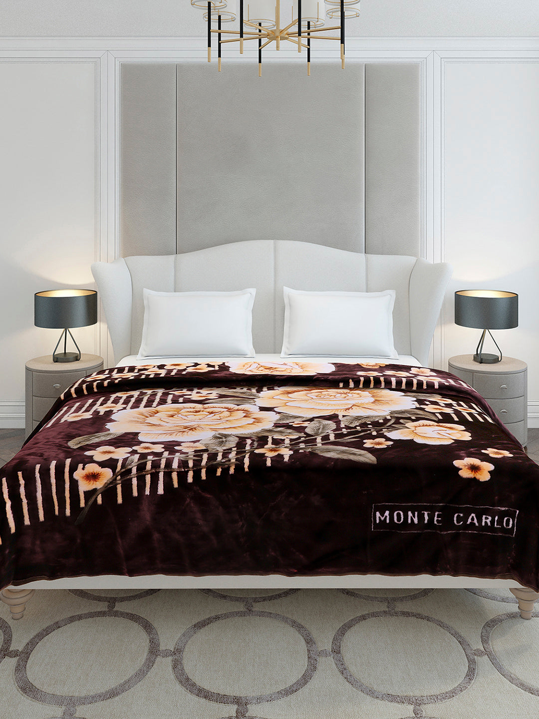 Printed Double Bed 2 Ply, 852 GSM Blanket for Heavy Winter - (Marshal)