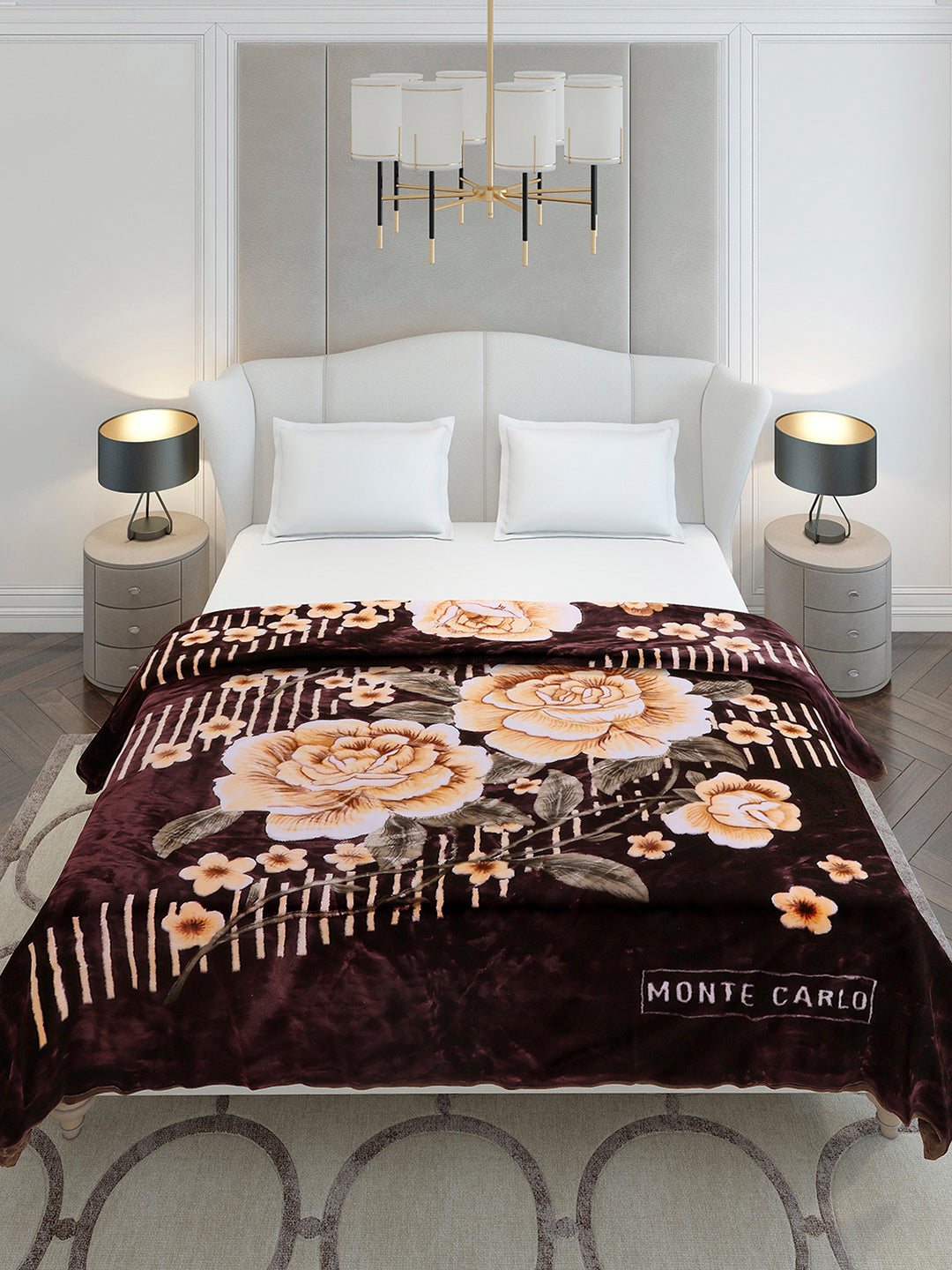 Printed Double Bed 2 Ply, 852 GSM Blanket for Heavy Winter - (Marshal)
