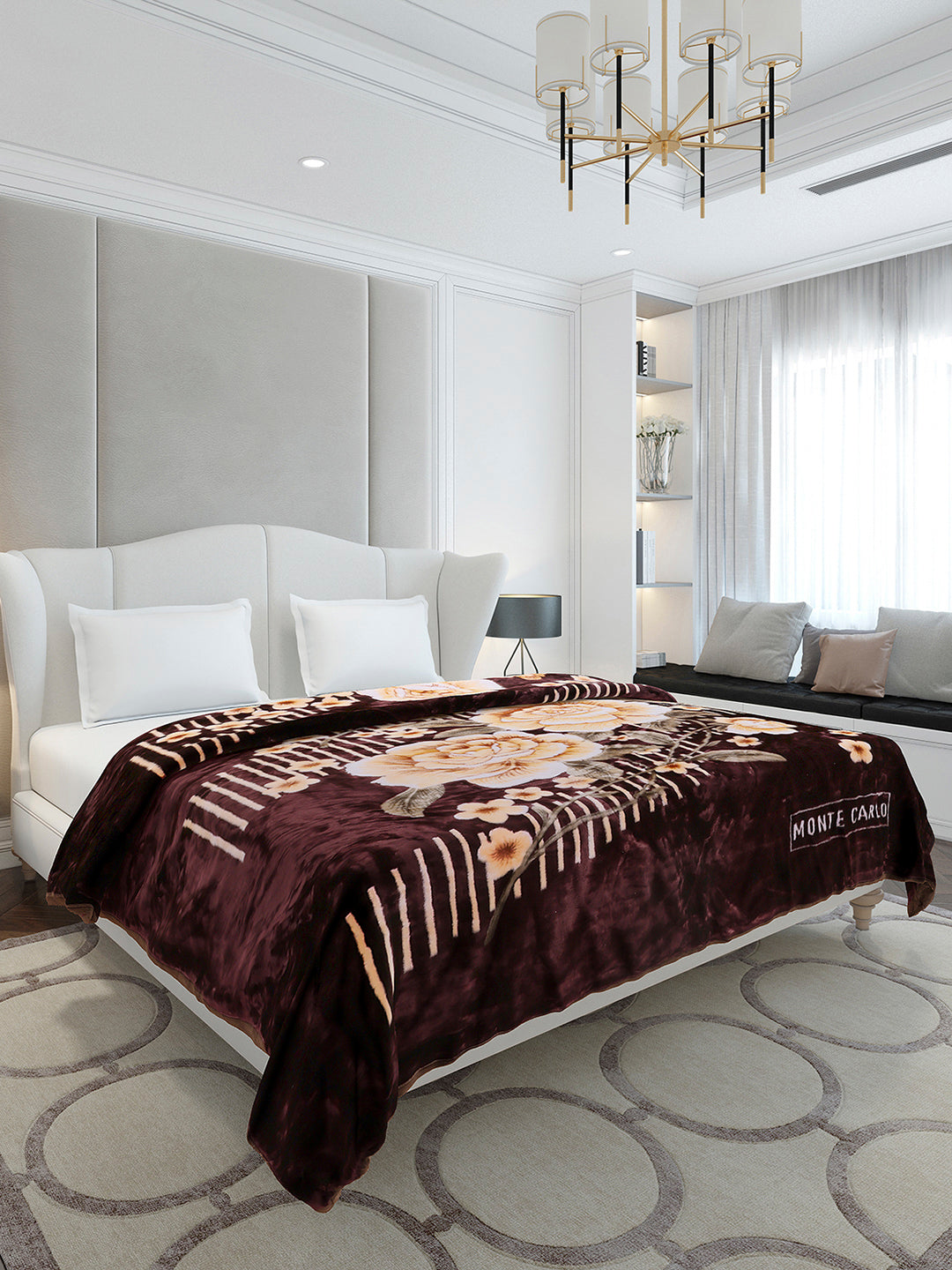 Printed Double Bed 2 Ply, 852 GSM Blanket for Heavy Winter - (Marshal)