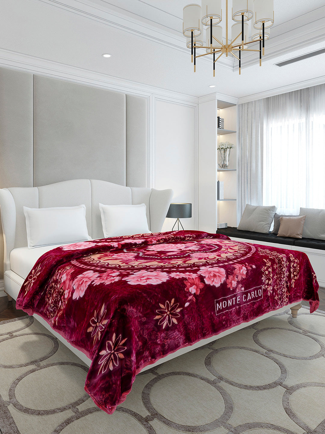 Printed Double Bed 2 Ply, 852 GSM Blanket for Heavy Winter - (Marshal)